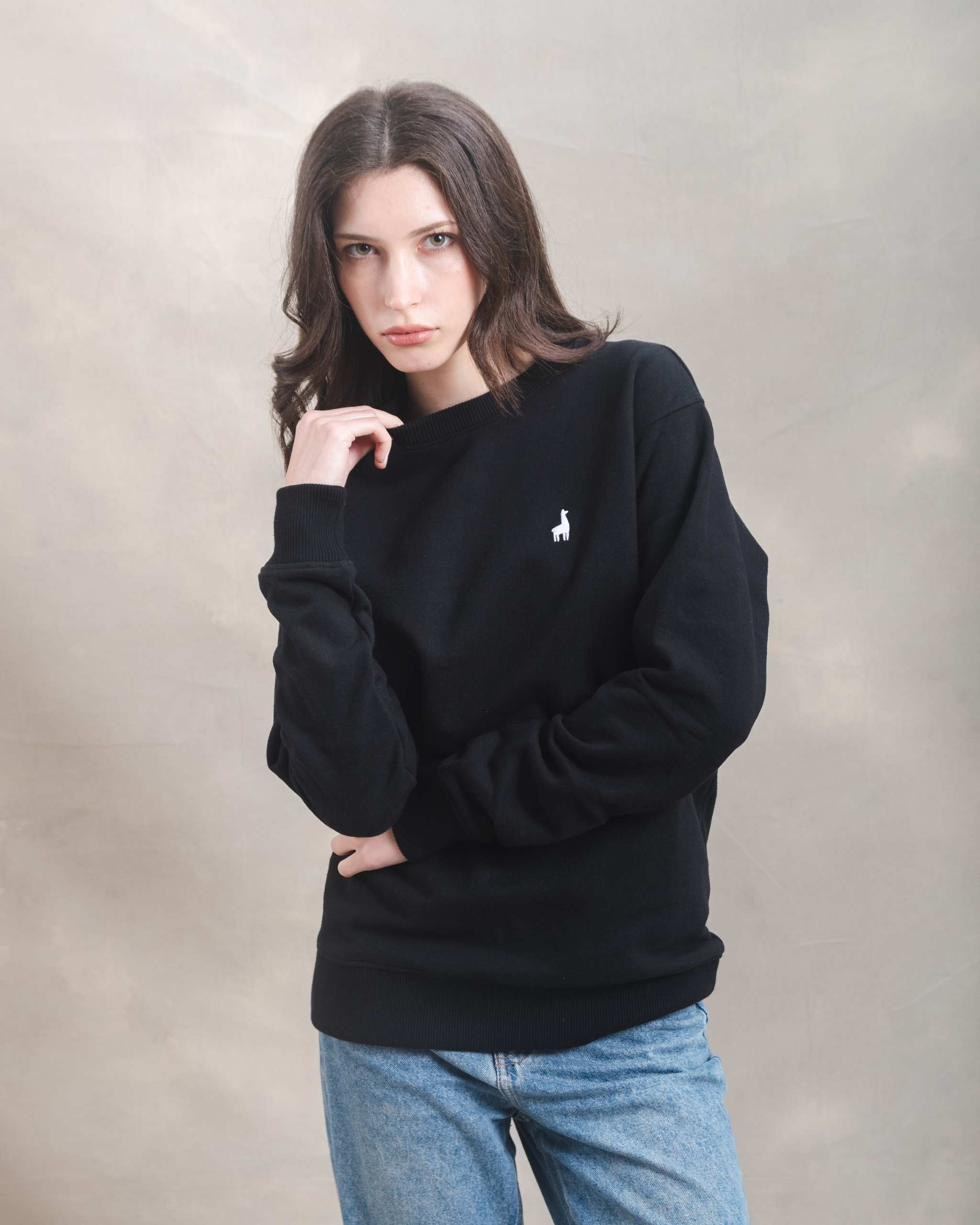 Polera Crewneck Oversize Negra