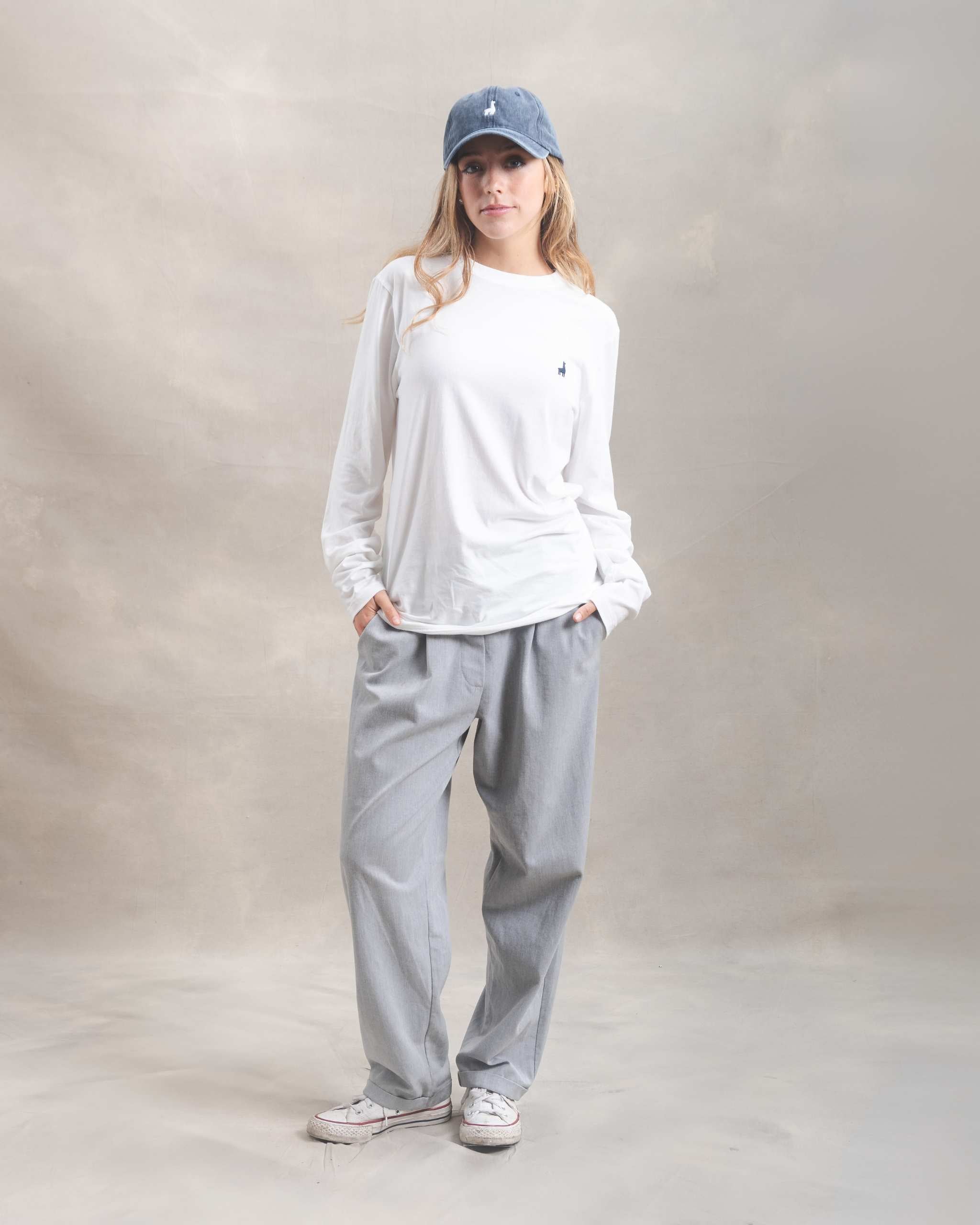 Polo manga larga unisex Blanco Marfil 100% Soft Pima