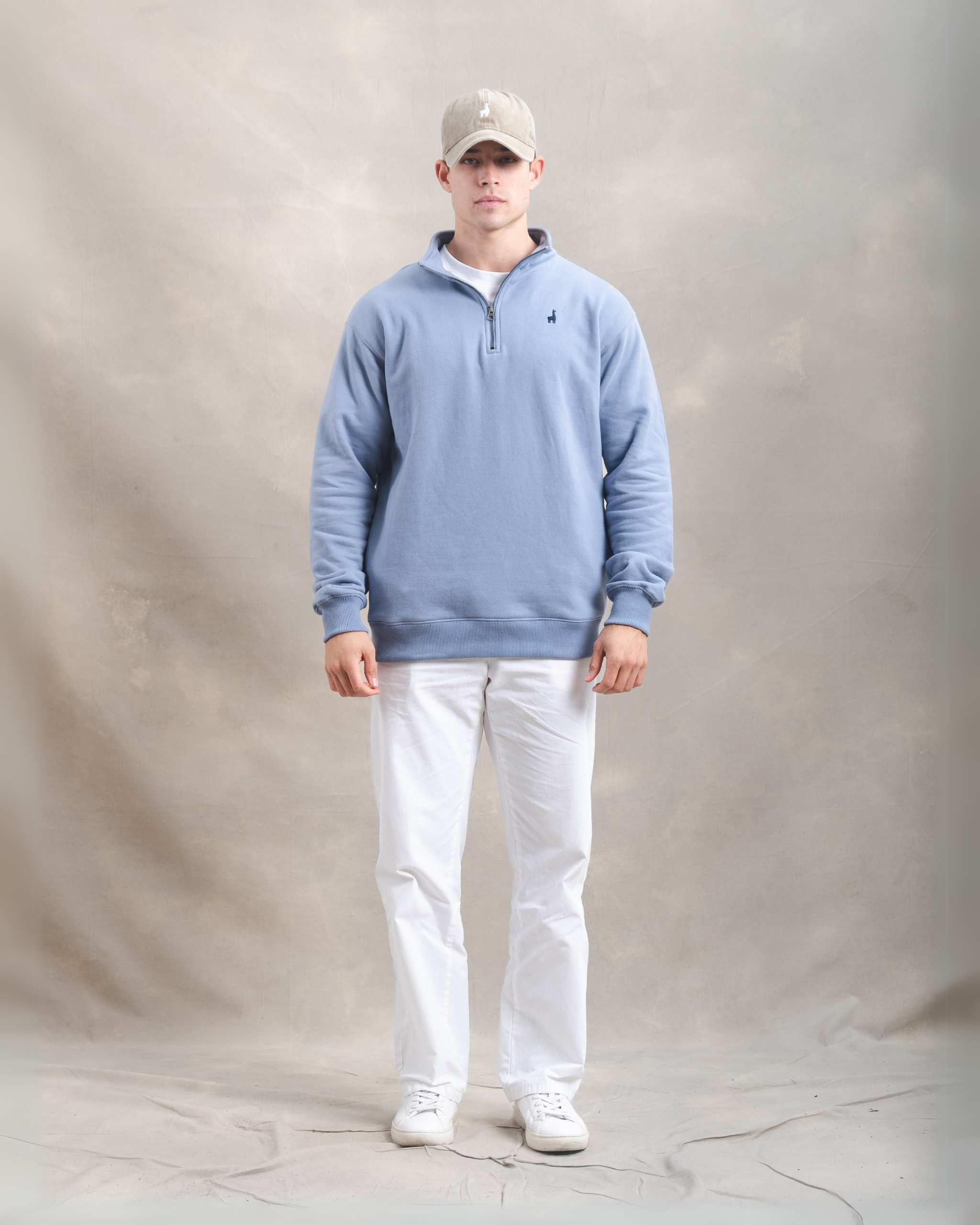Polera Quarter Zip Blue Lila