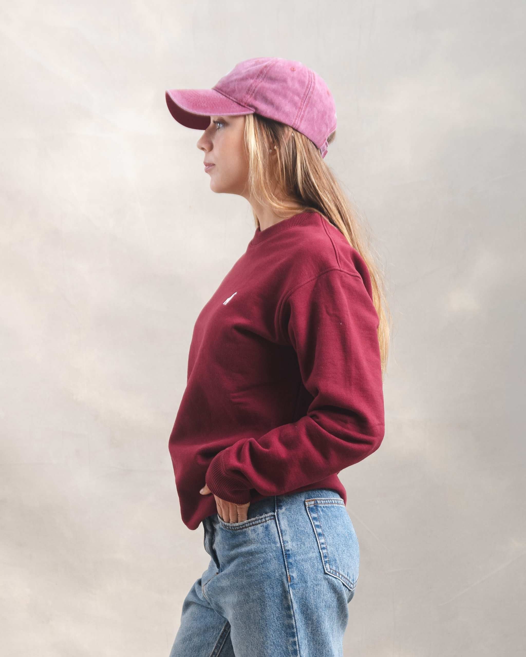 Polera Crewneck Oversize Guinda