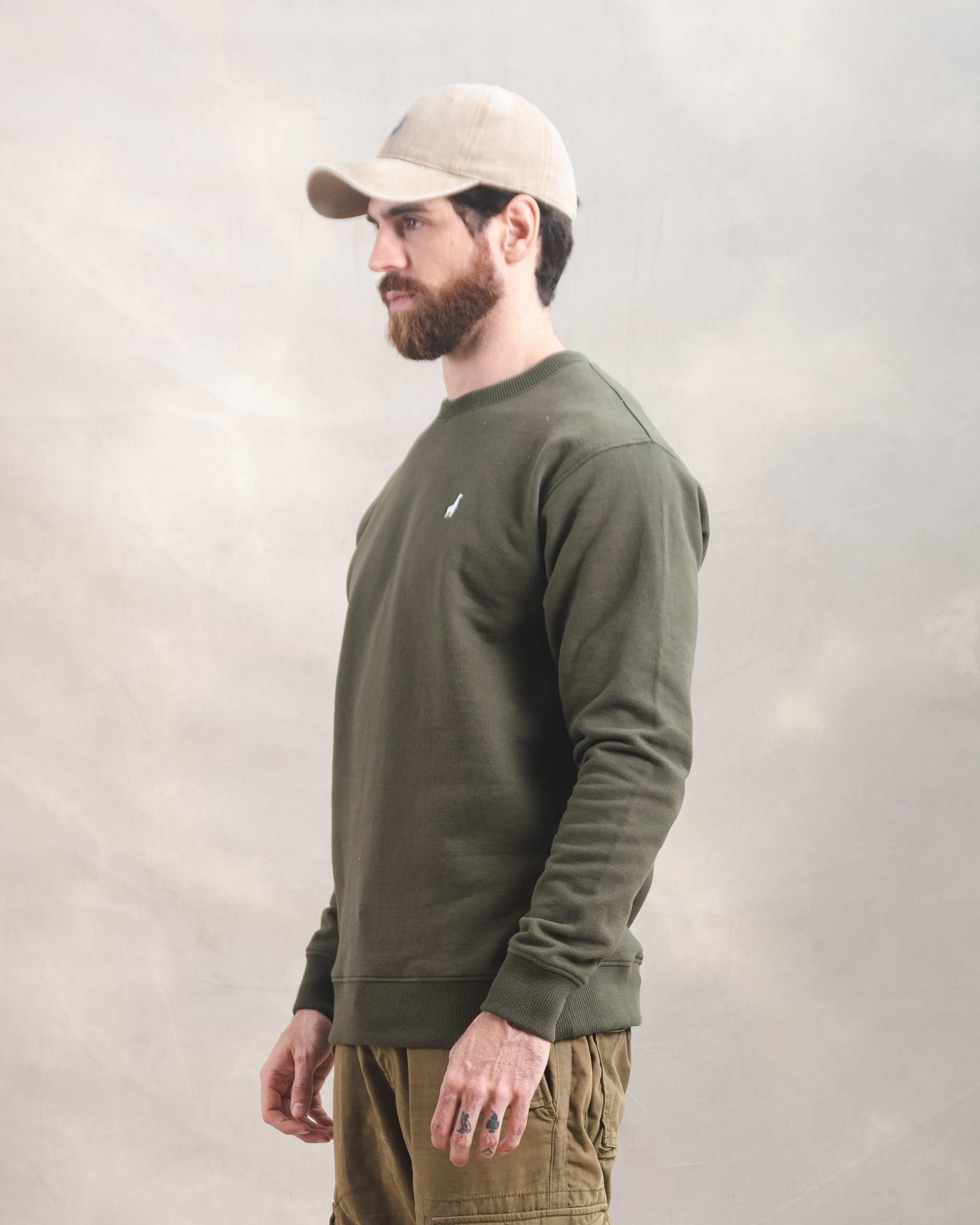 Polera Crewneck Verde Militar