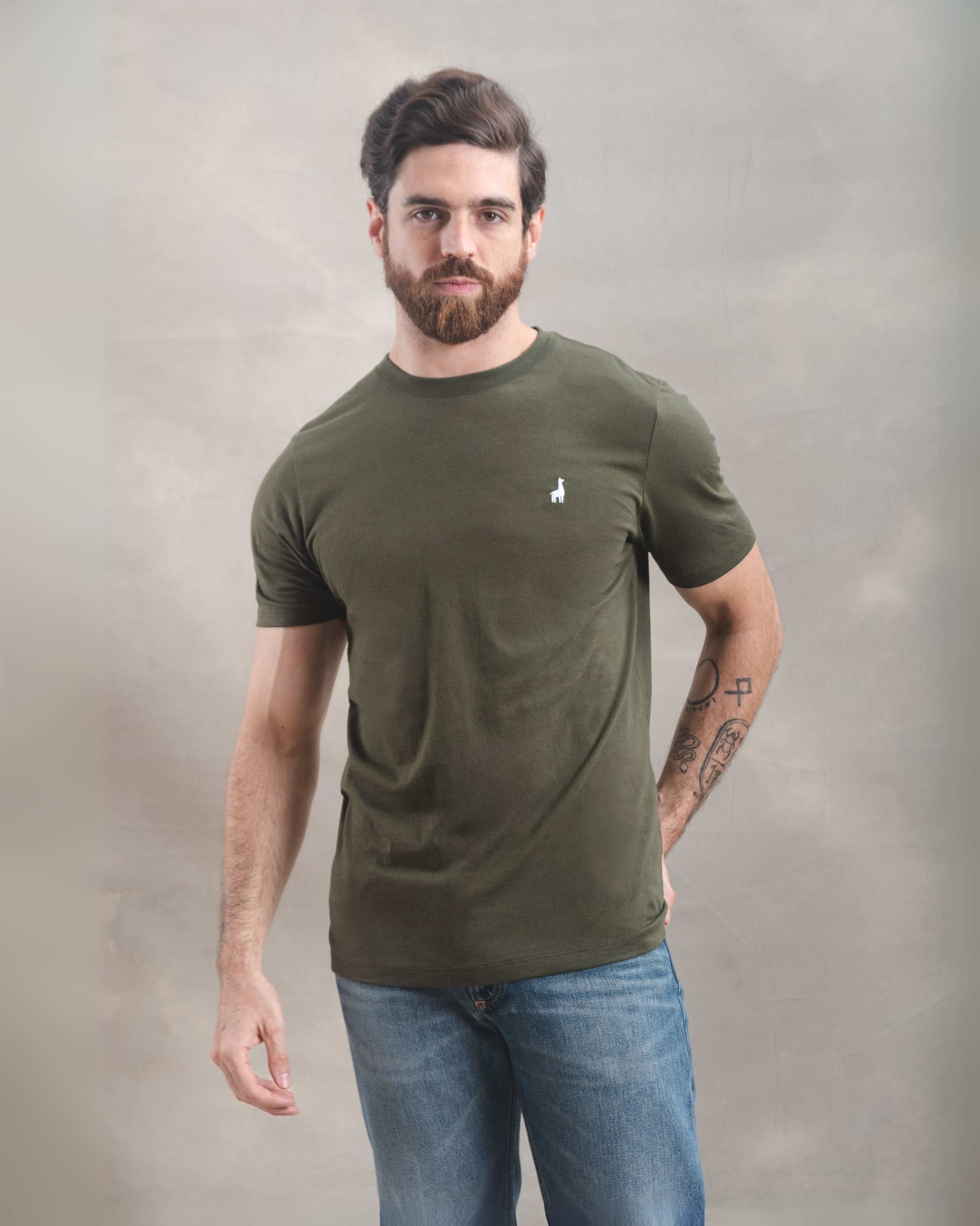 Polo Verde Militar 100% Soft Pima