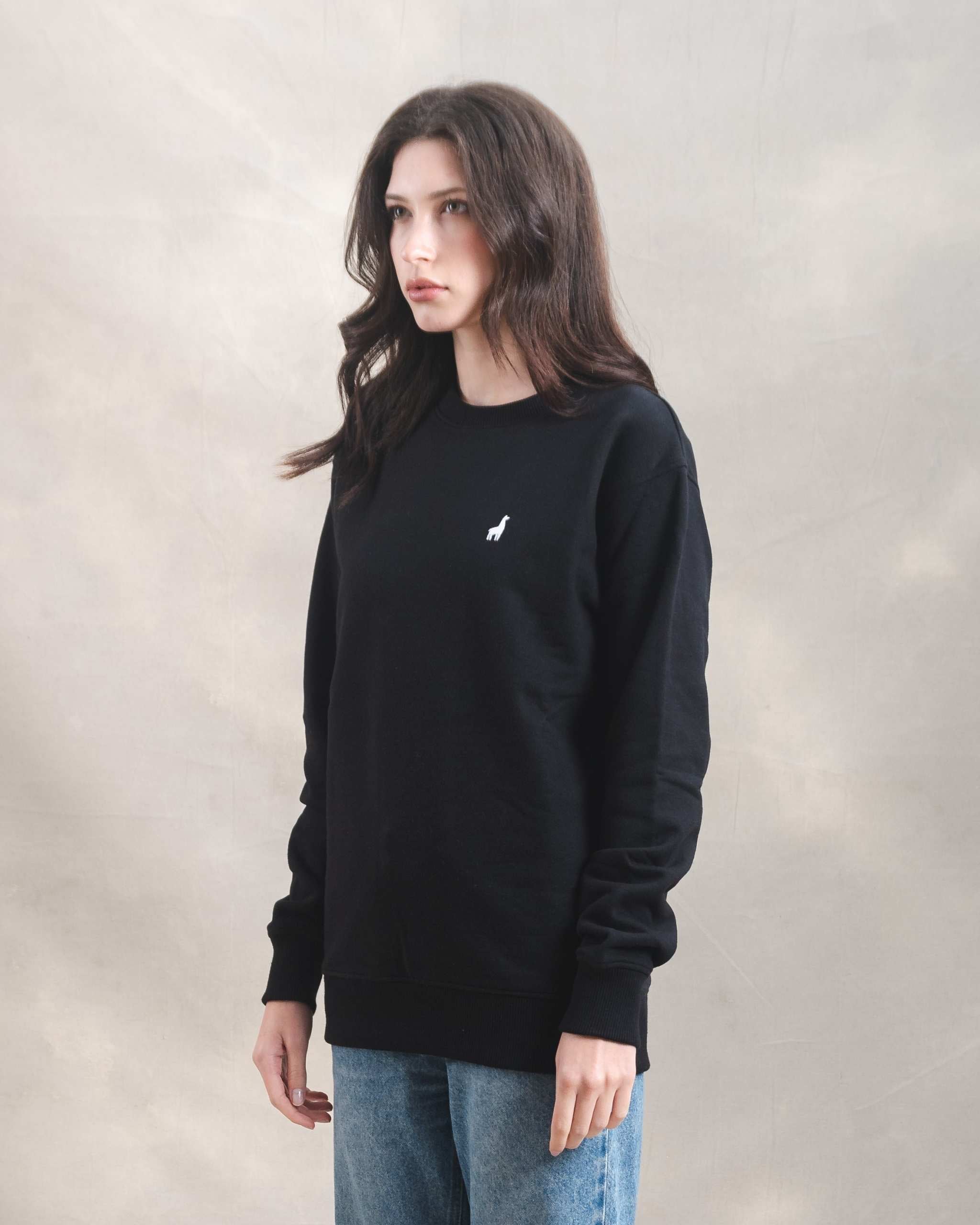 Polera Crewneck Oversize Negra