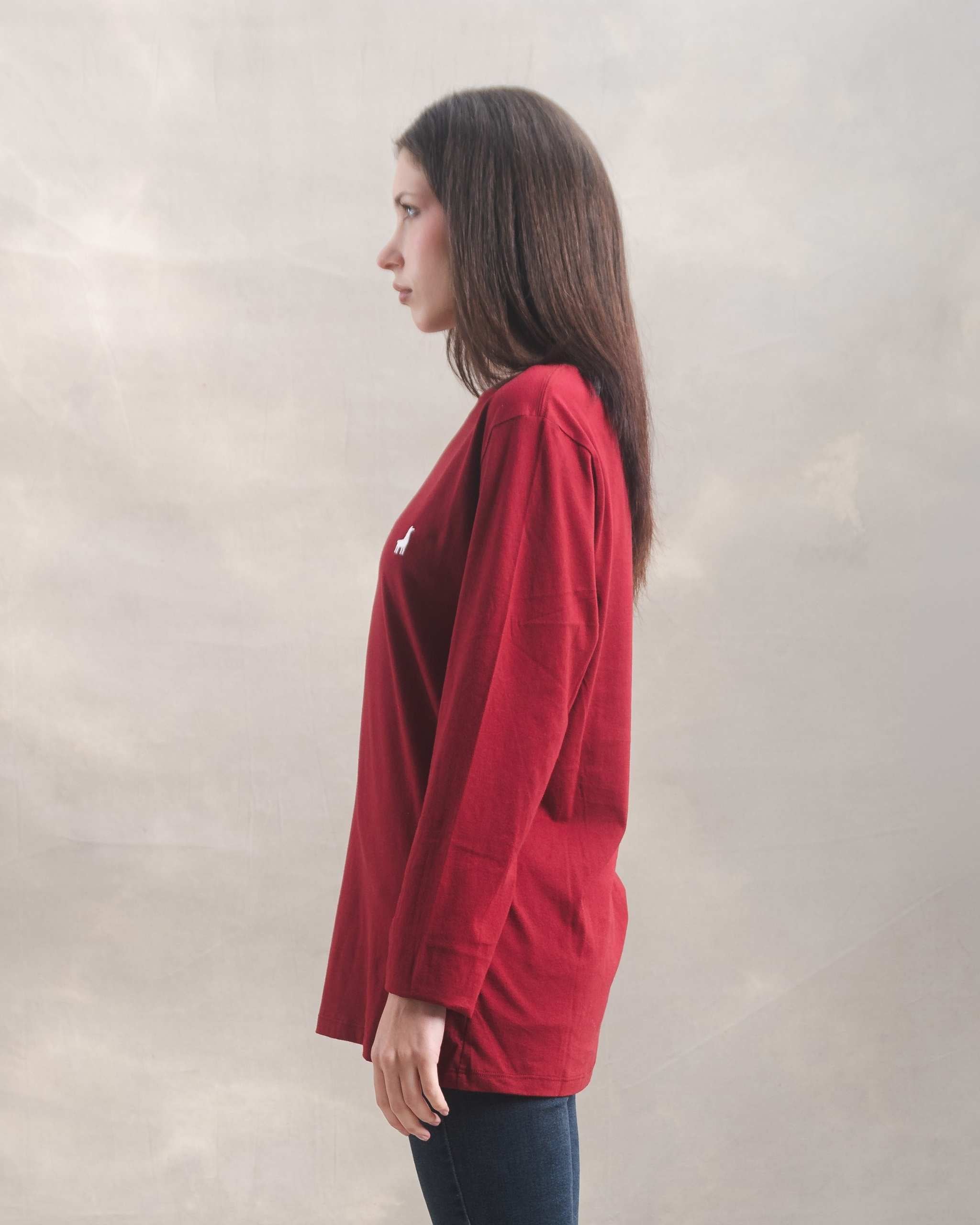 Polo manga larga unisex Guinda 100% Soft Pima