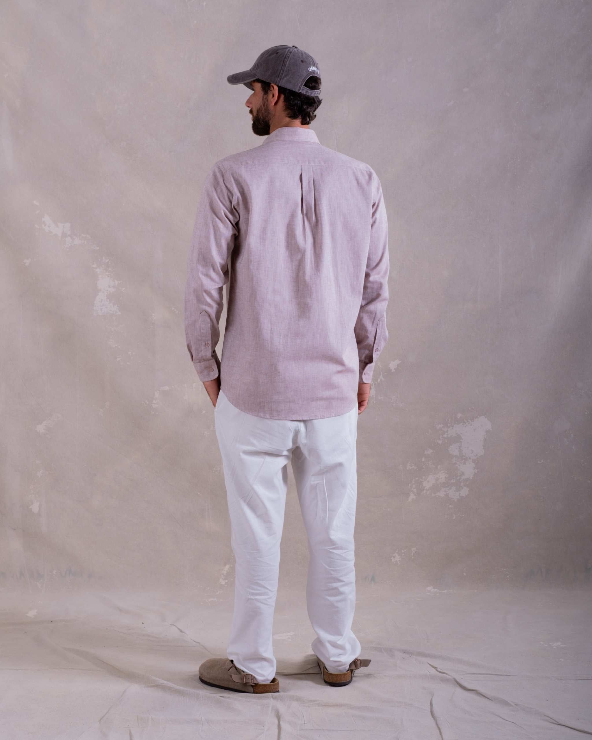 Camisa Pima Lino Mocha-Incluye Caja Premium Qenido