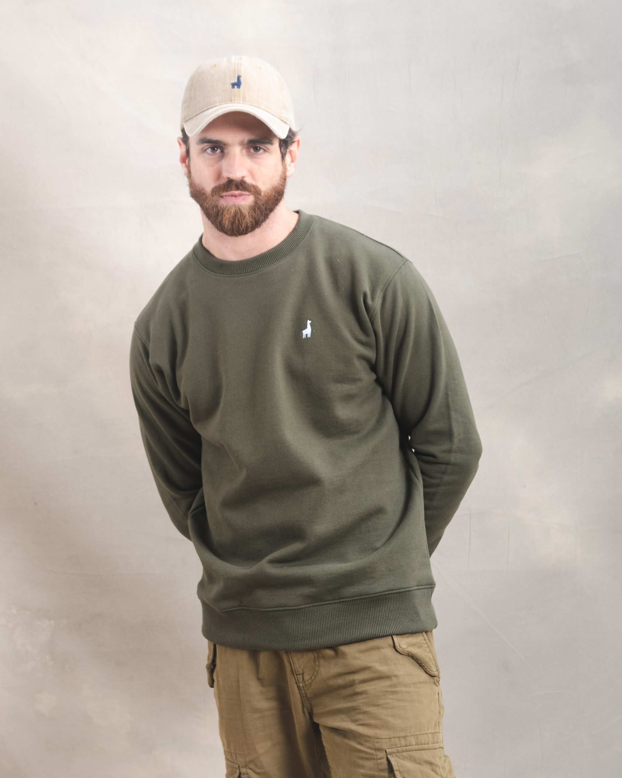 Polera Crewneck Verde Militar