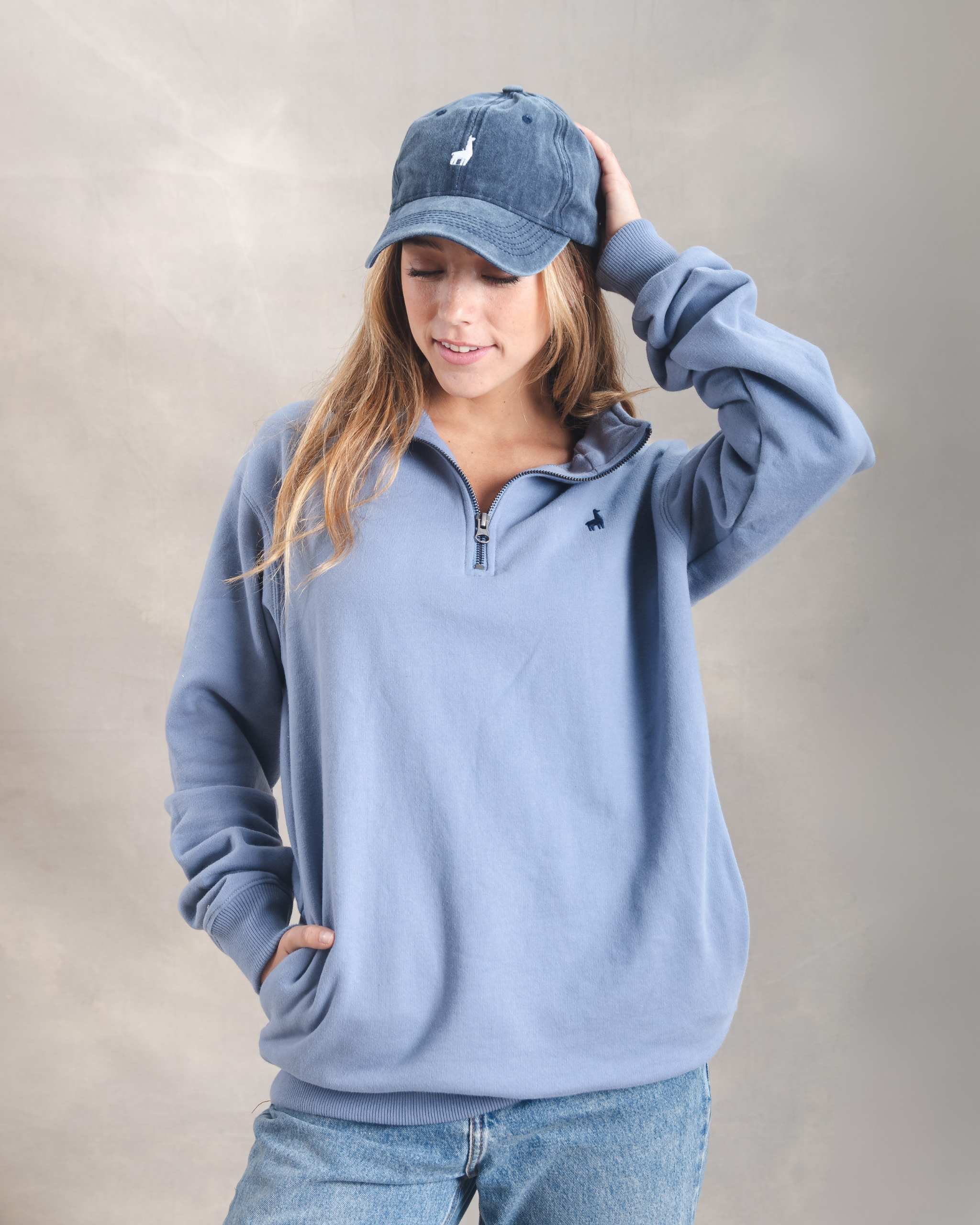 Polera Quarter Zip Blue Lila