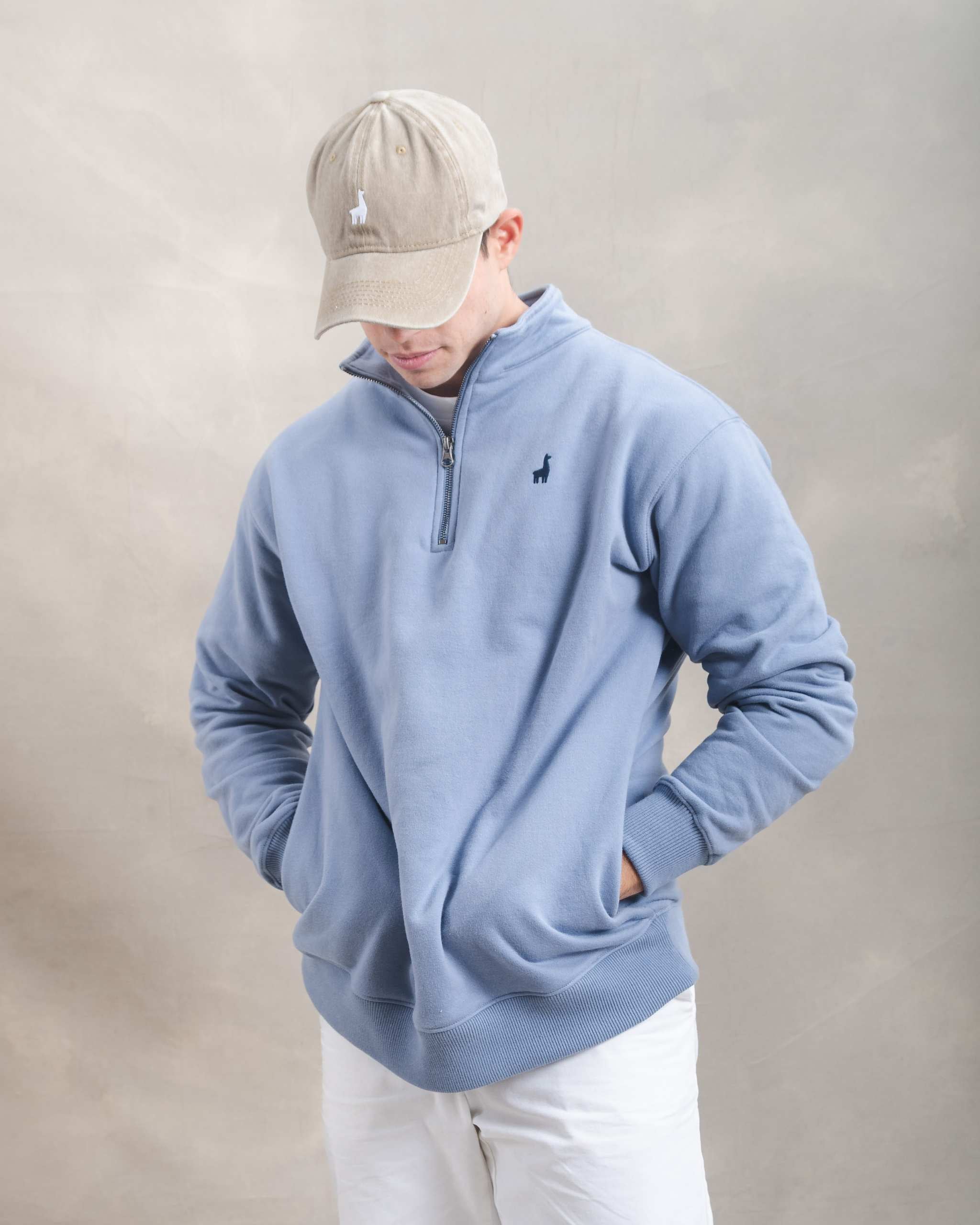 Polera Quarter Zip Blue Lila
