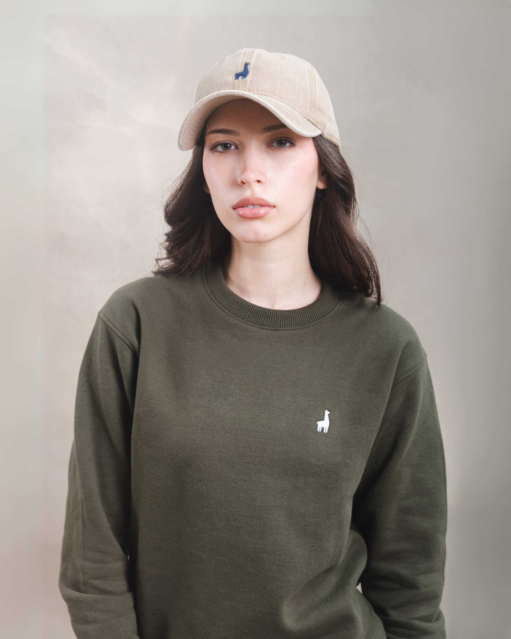 Polera Crewneck Oversize Verde Militar