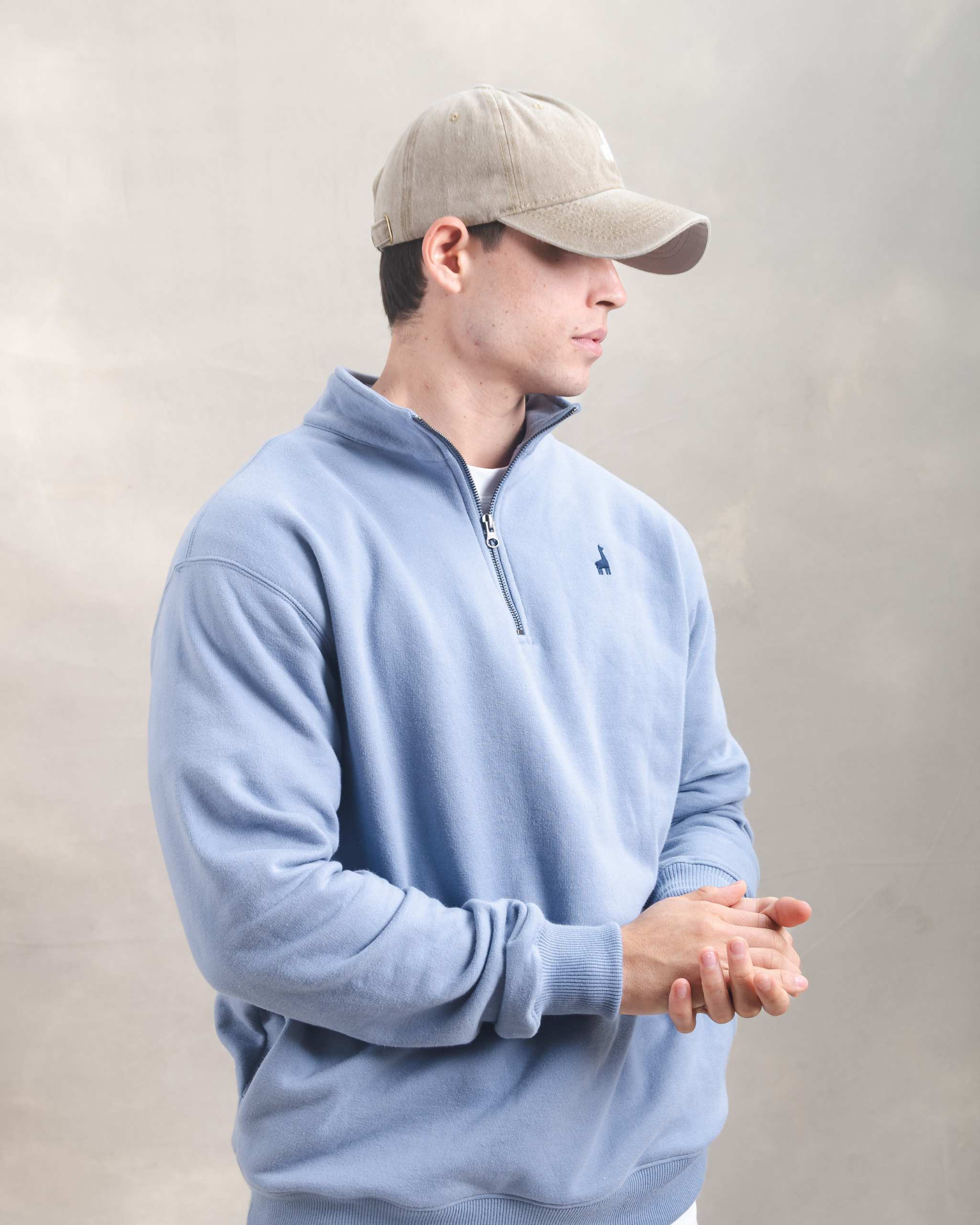 Polera Quarter Zip Blue Lila