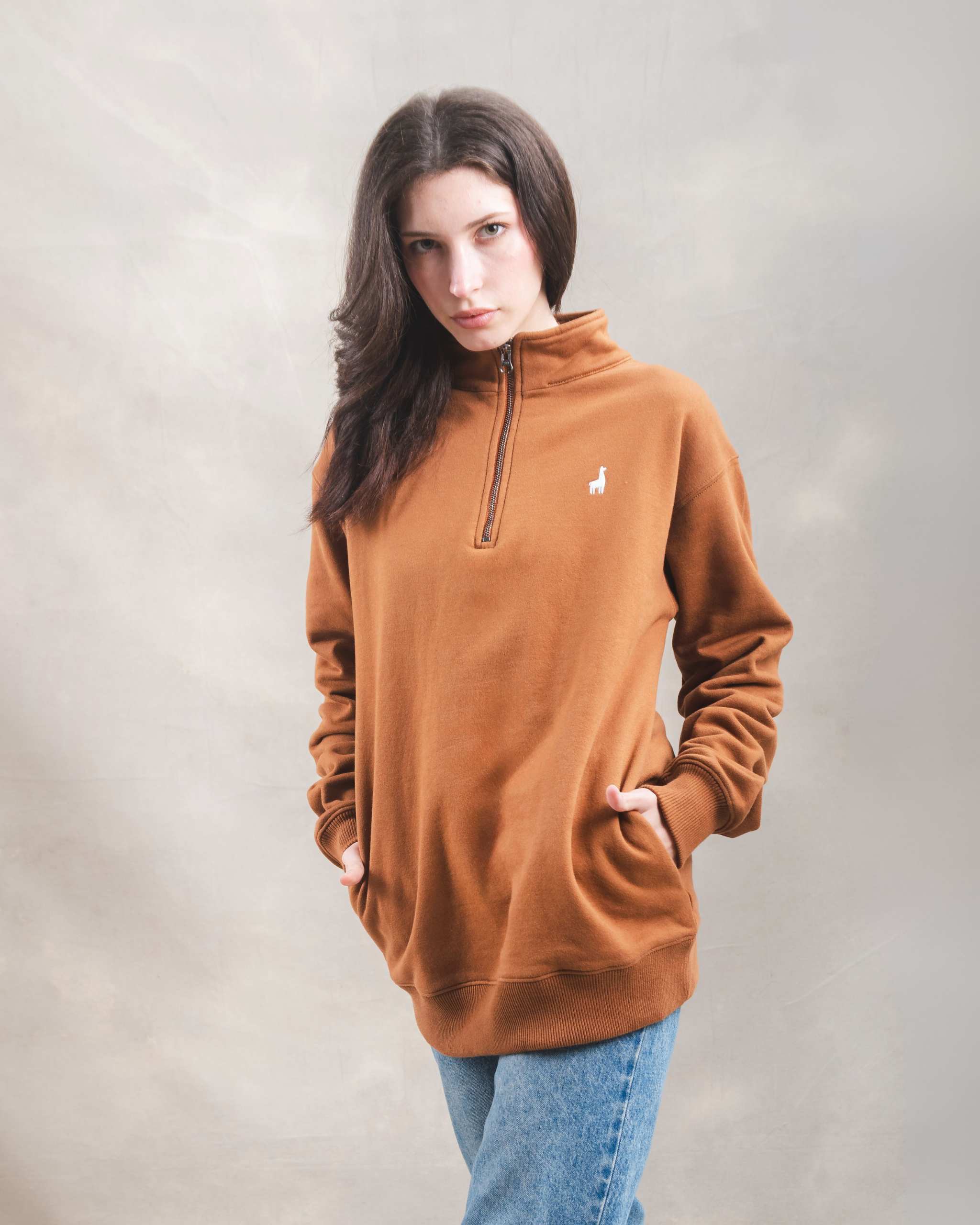 Polera Quarter Zip Camel