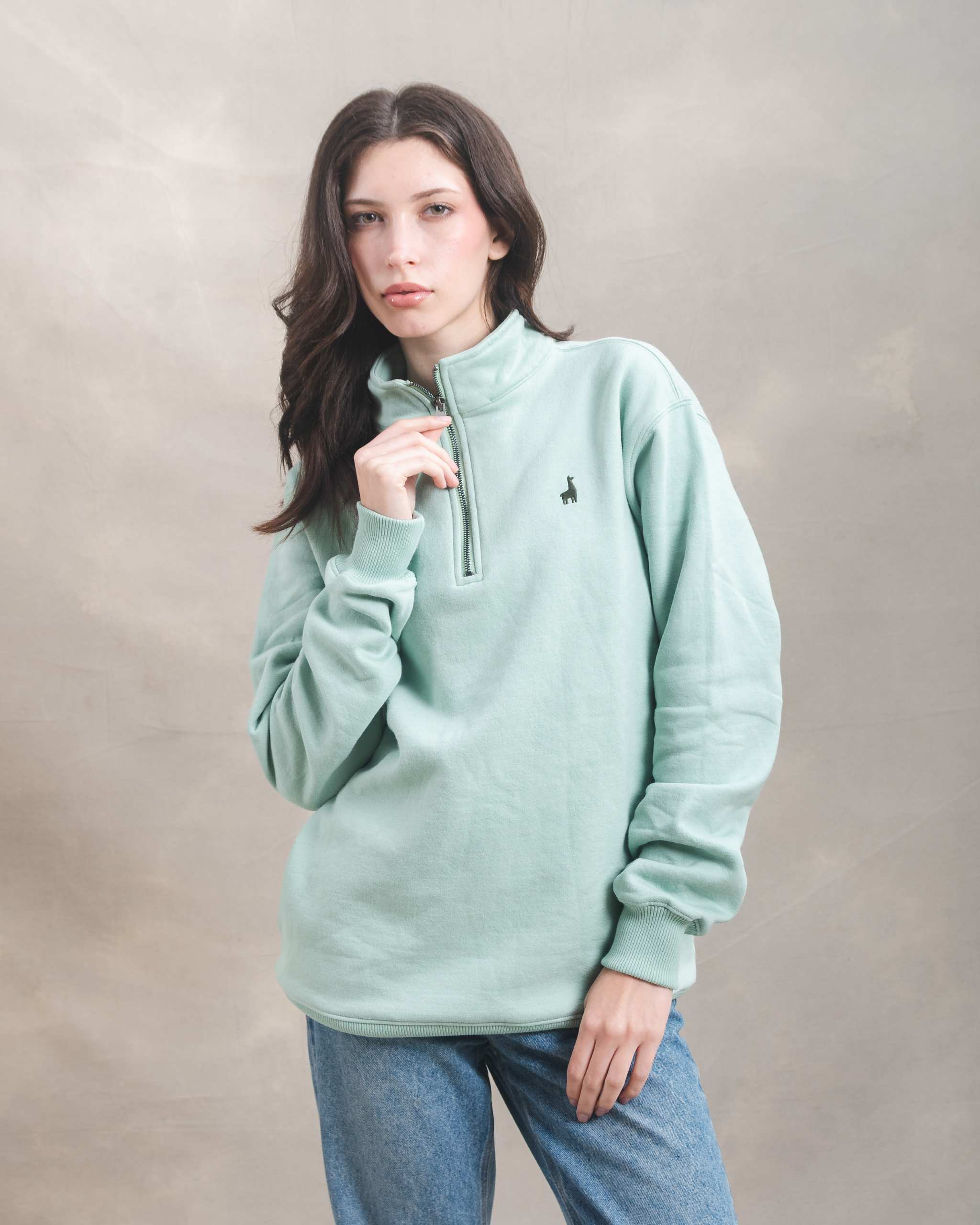 Polera Quarter Zip Menta