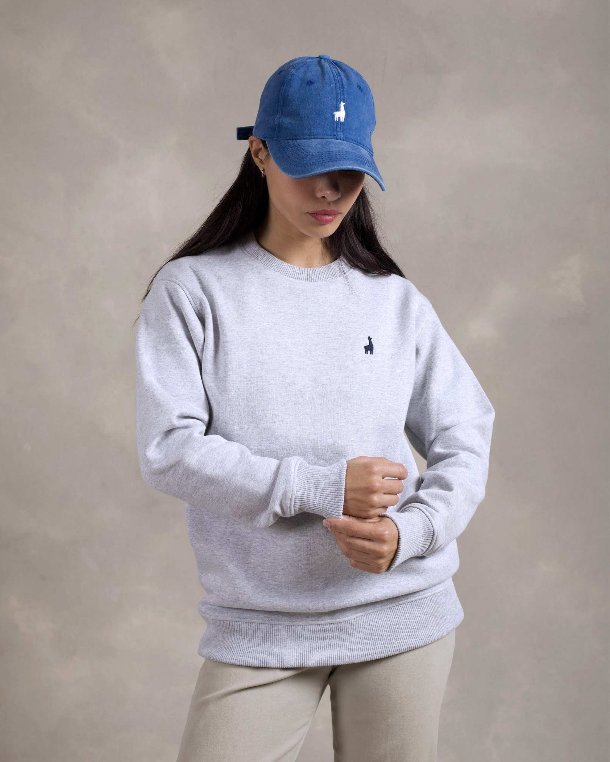 Polera Crewneck Oversize Gris Melange