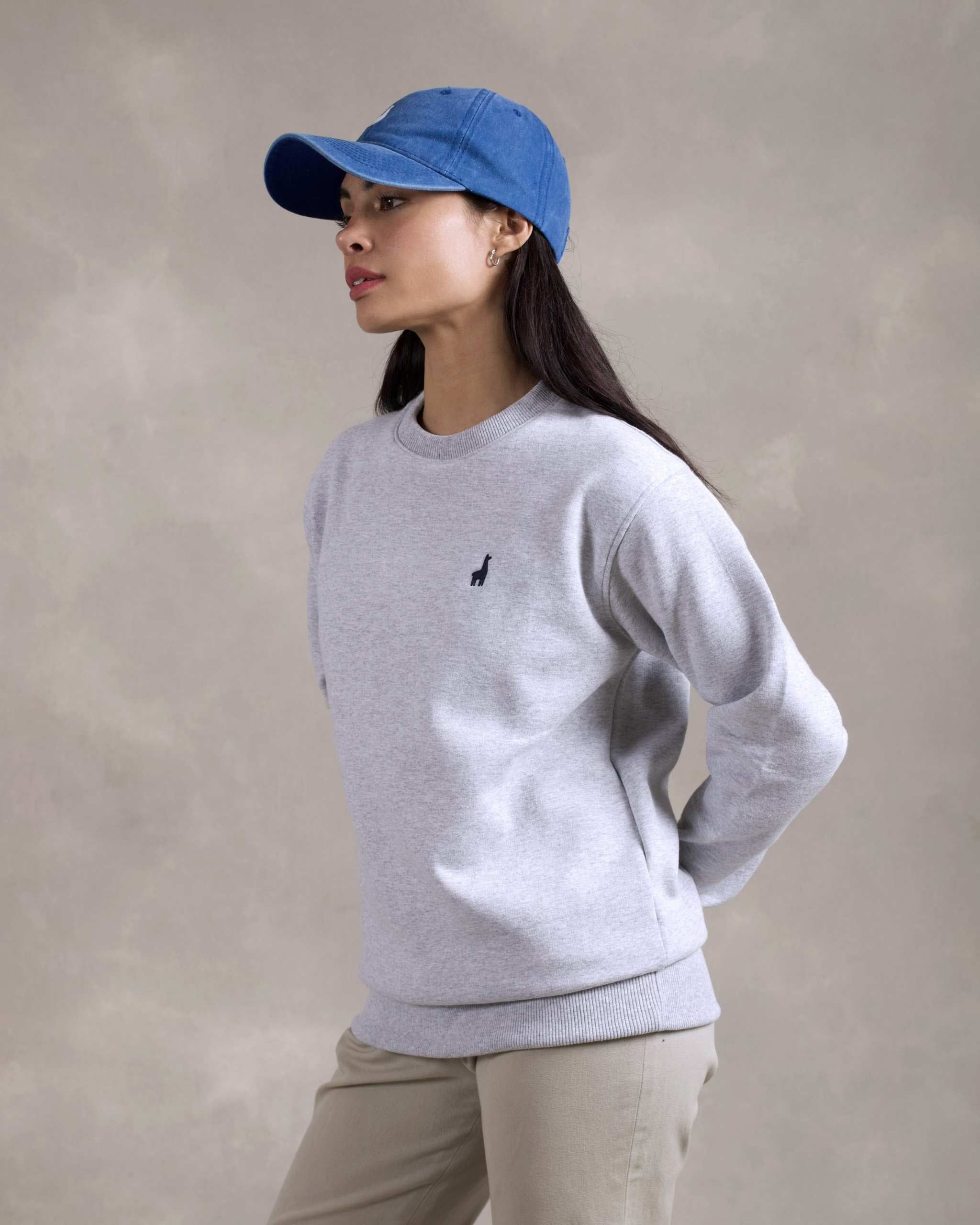 Polera Crewneck Oversize Gris Melange