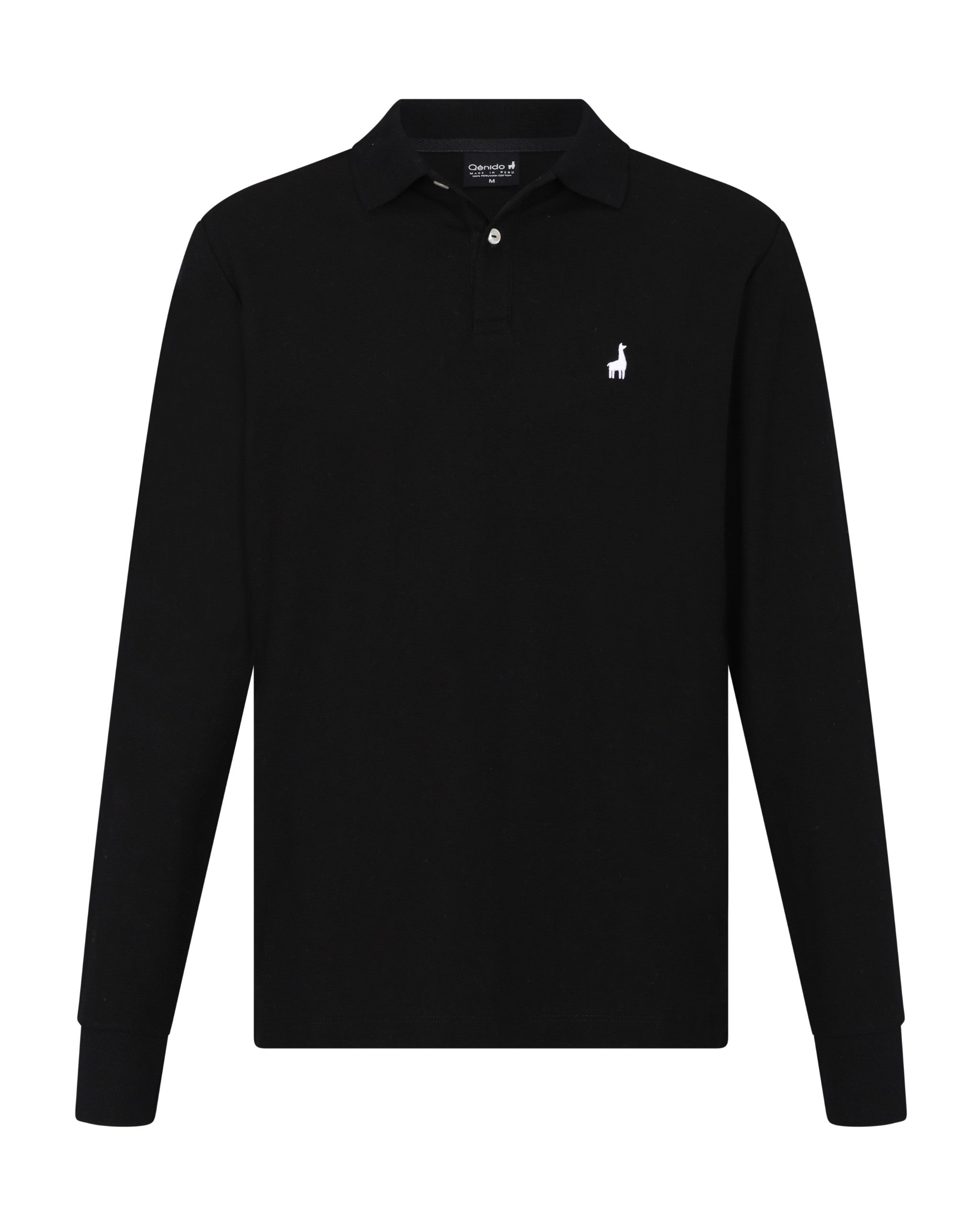 Polo Piqué Manga Larga Negro