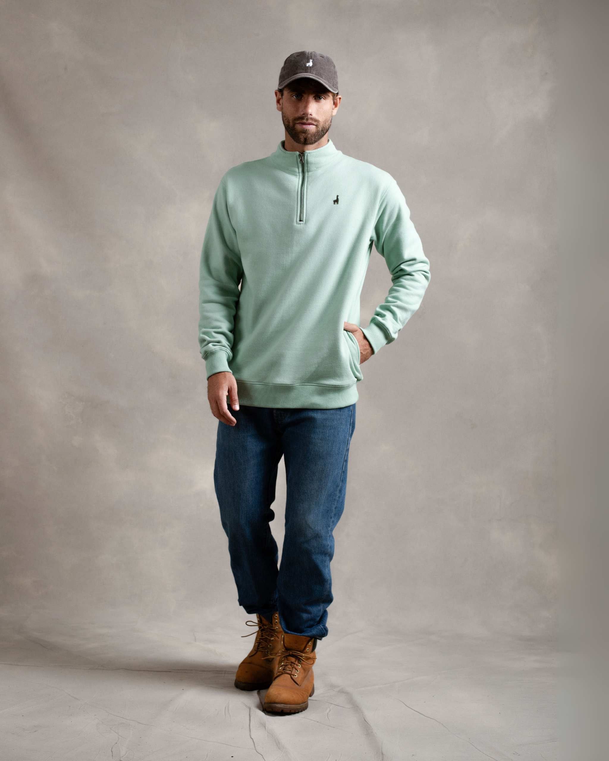 Polera Quarter Zip Menta