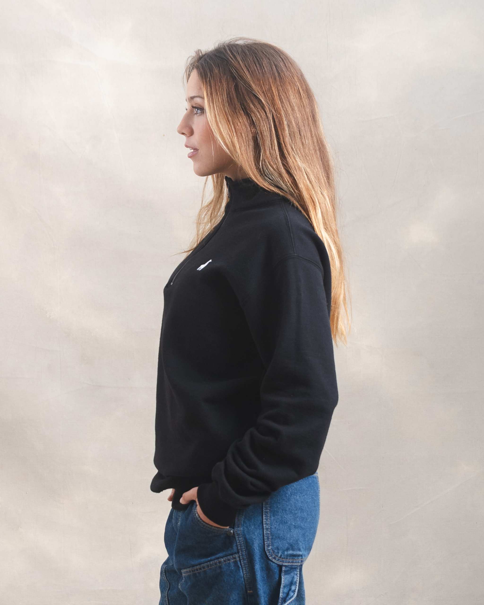 Polera Quarter Zip Negra