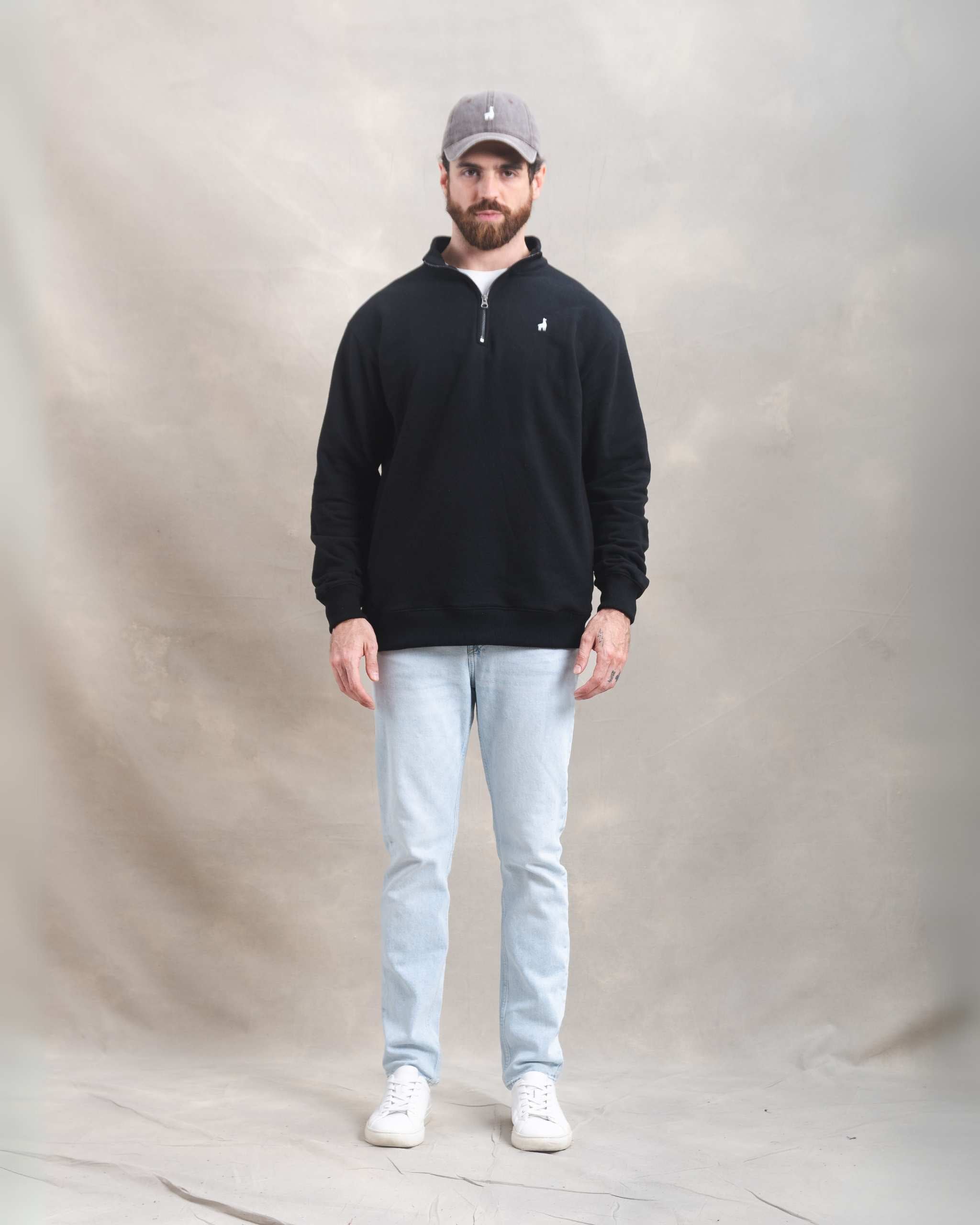 Polera Quarter Zip Negro