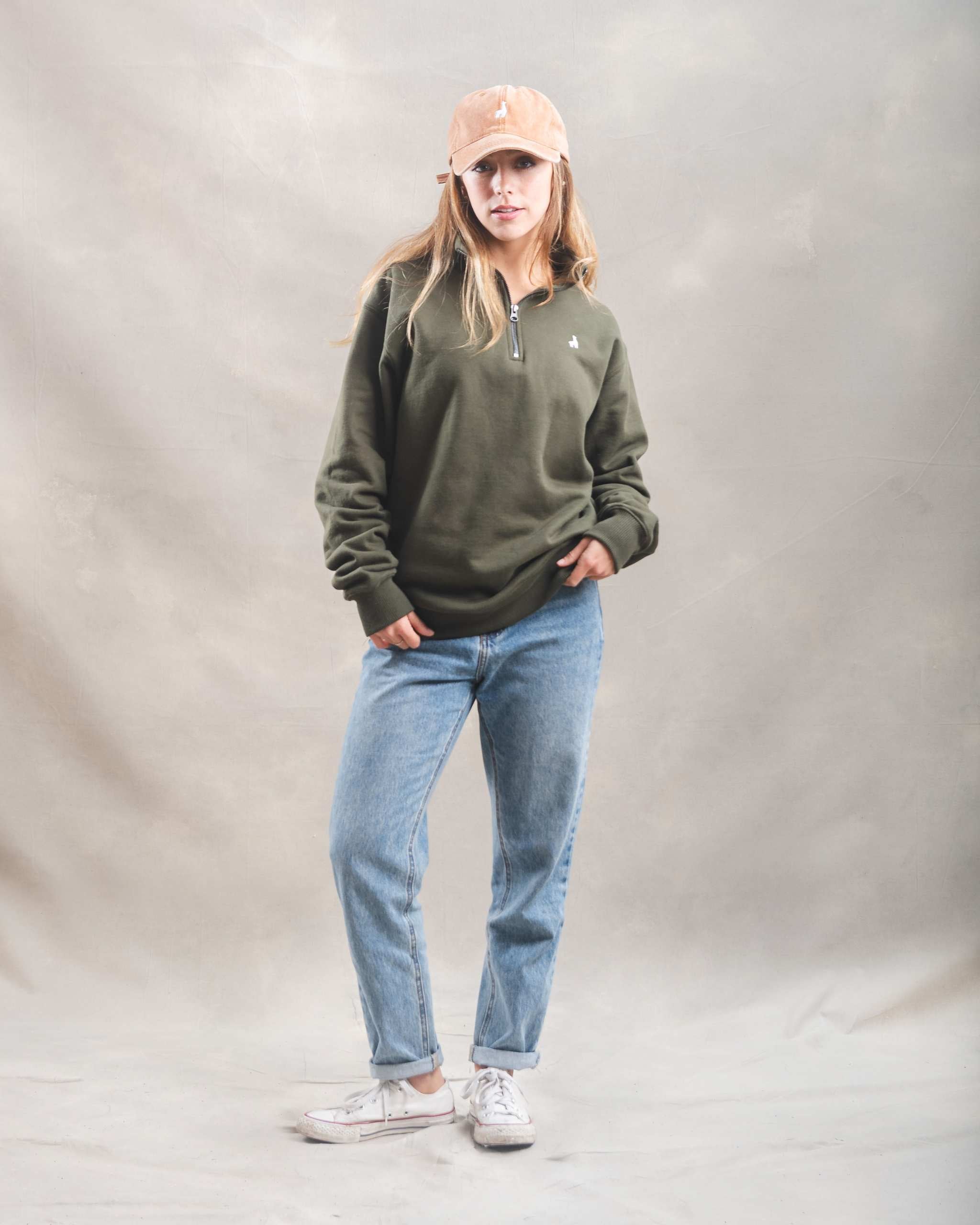 Polera Quarter Zip Verde