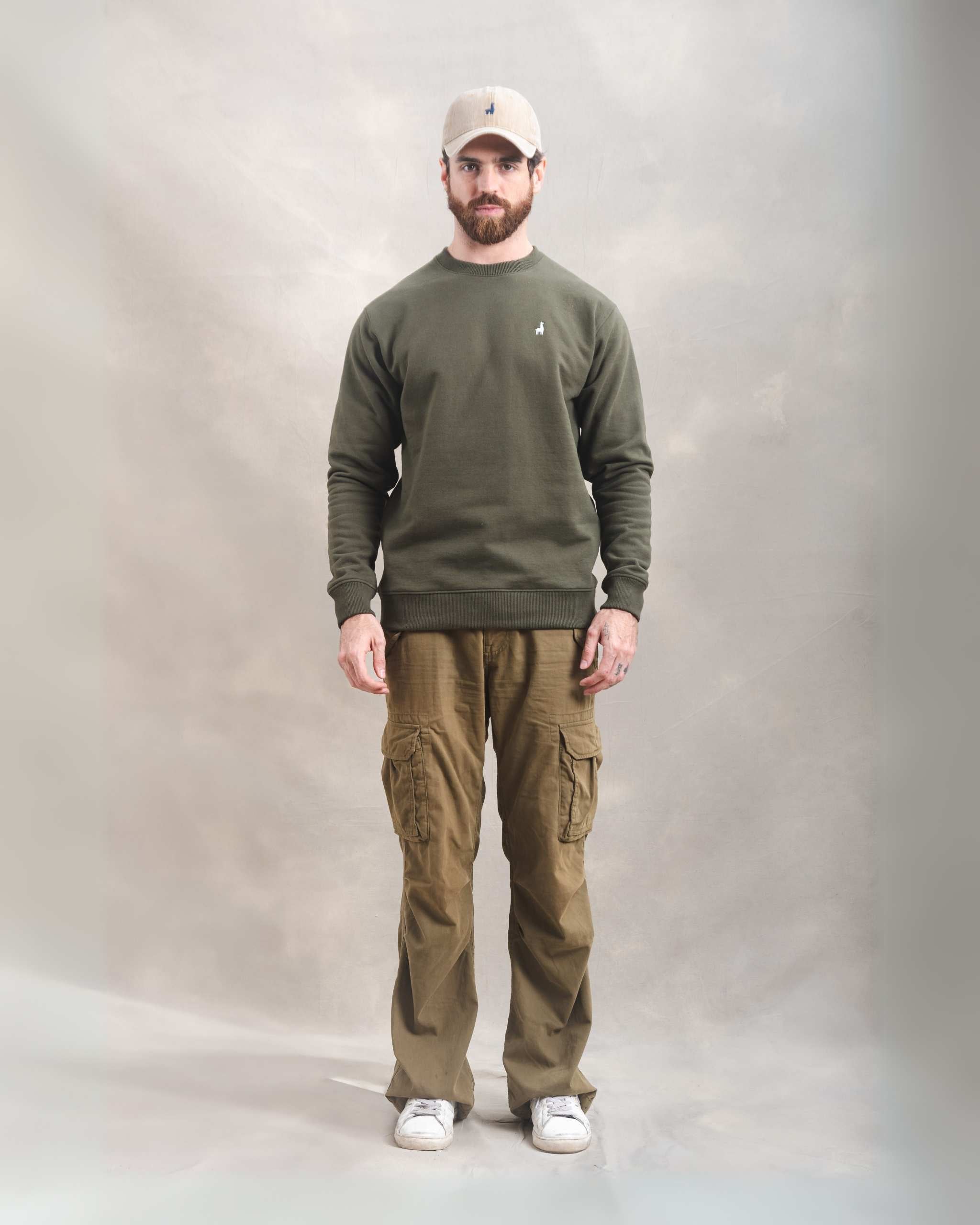 Polera Crewneck Verde Militar
