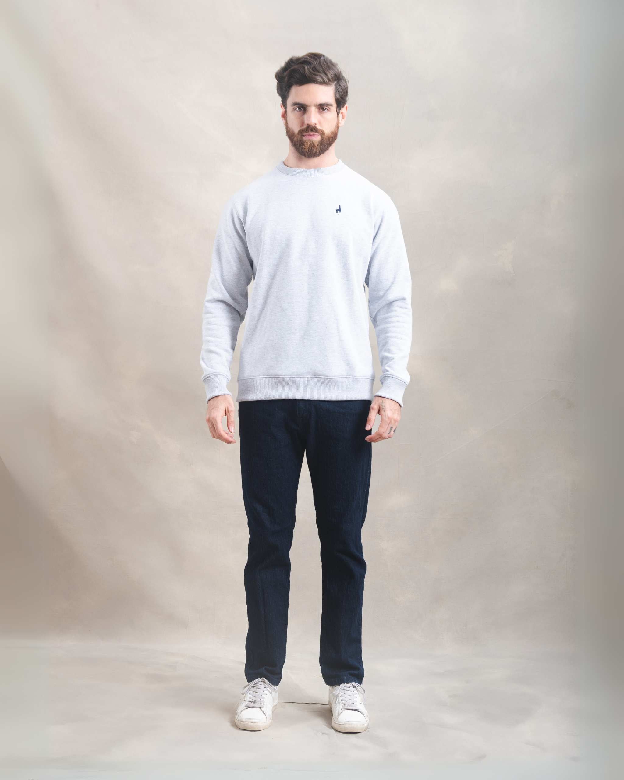 Polera Crewneck Gris Melange