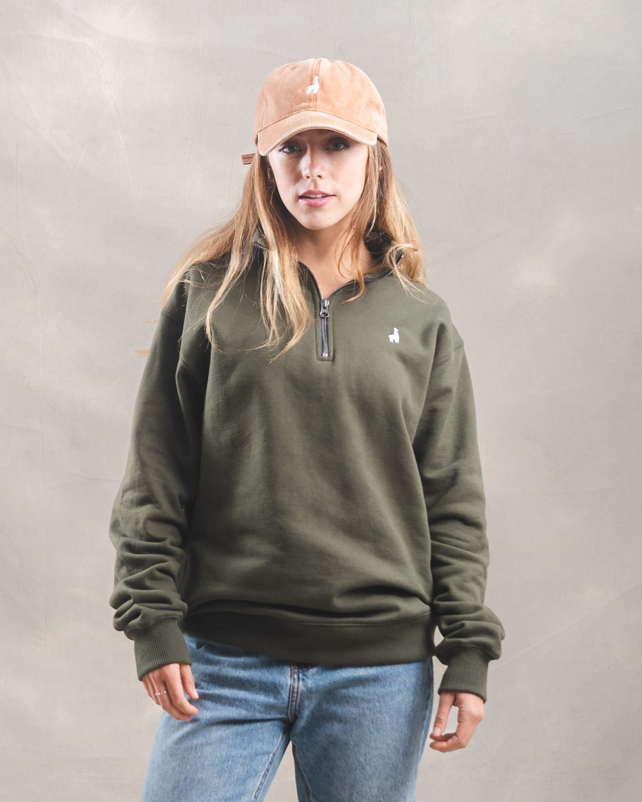 Polera Quarter Zip Verde