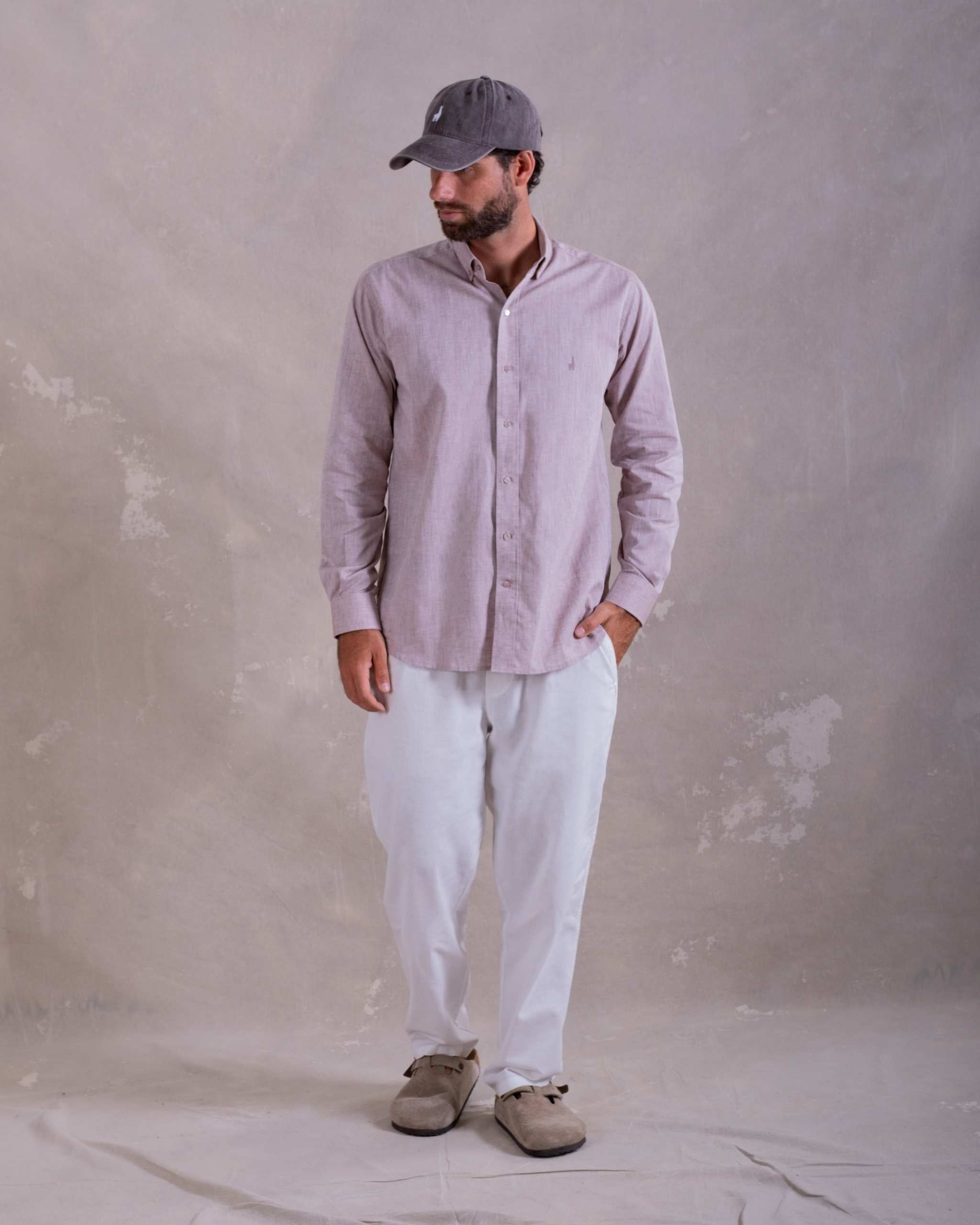 Camisa Pima Lino Mocha-Incluye Caja Premium Qenido