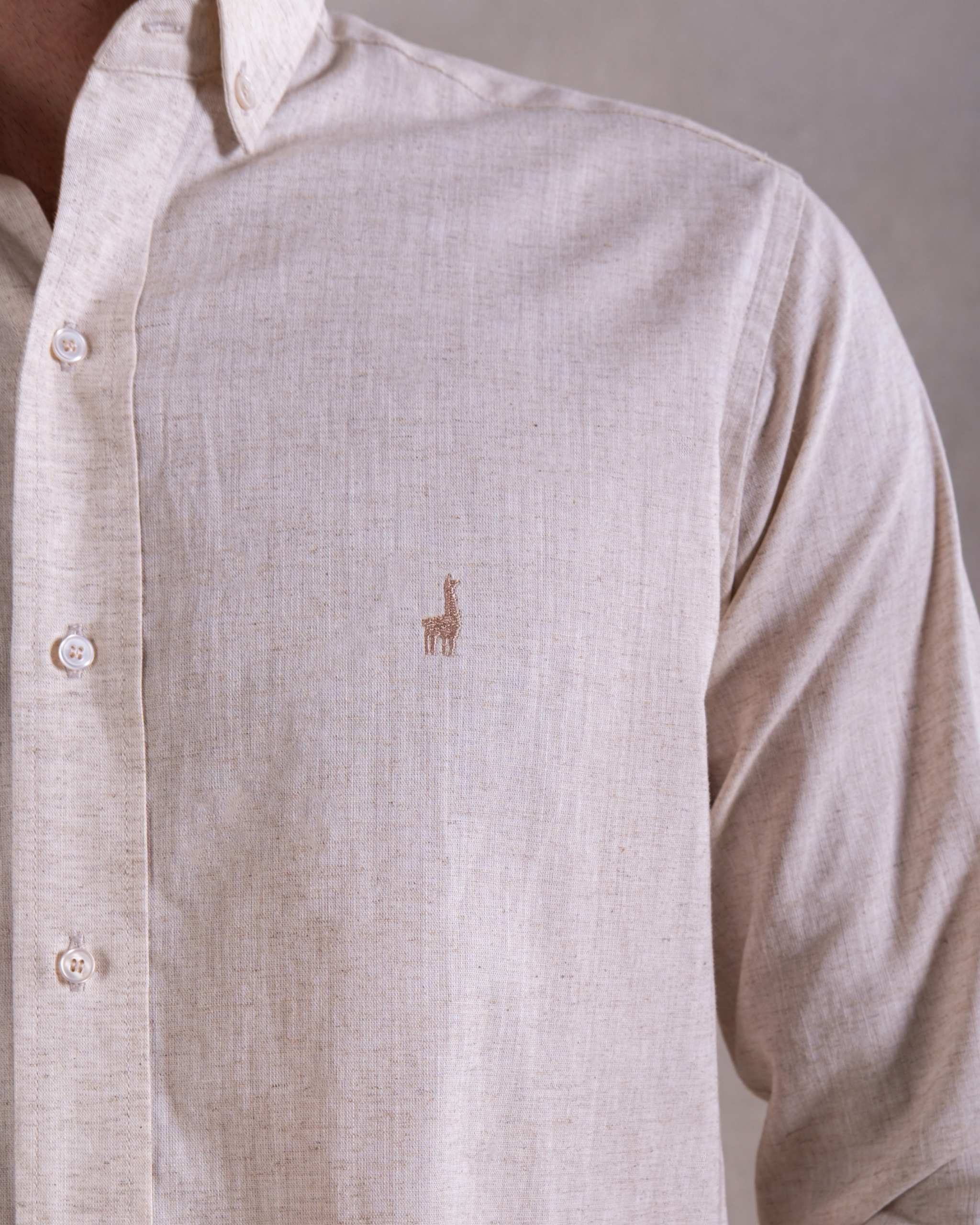 Camisa Pima Lino Natural-Incluye Caja Premium Qenido