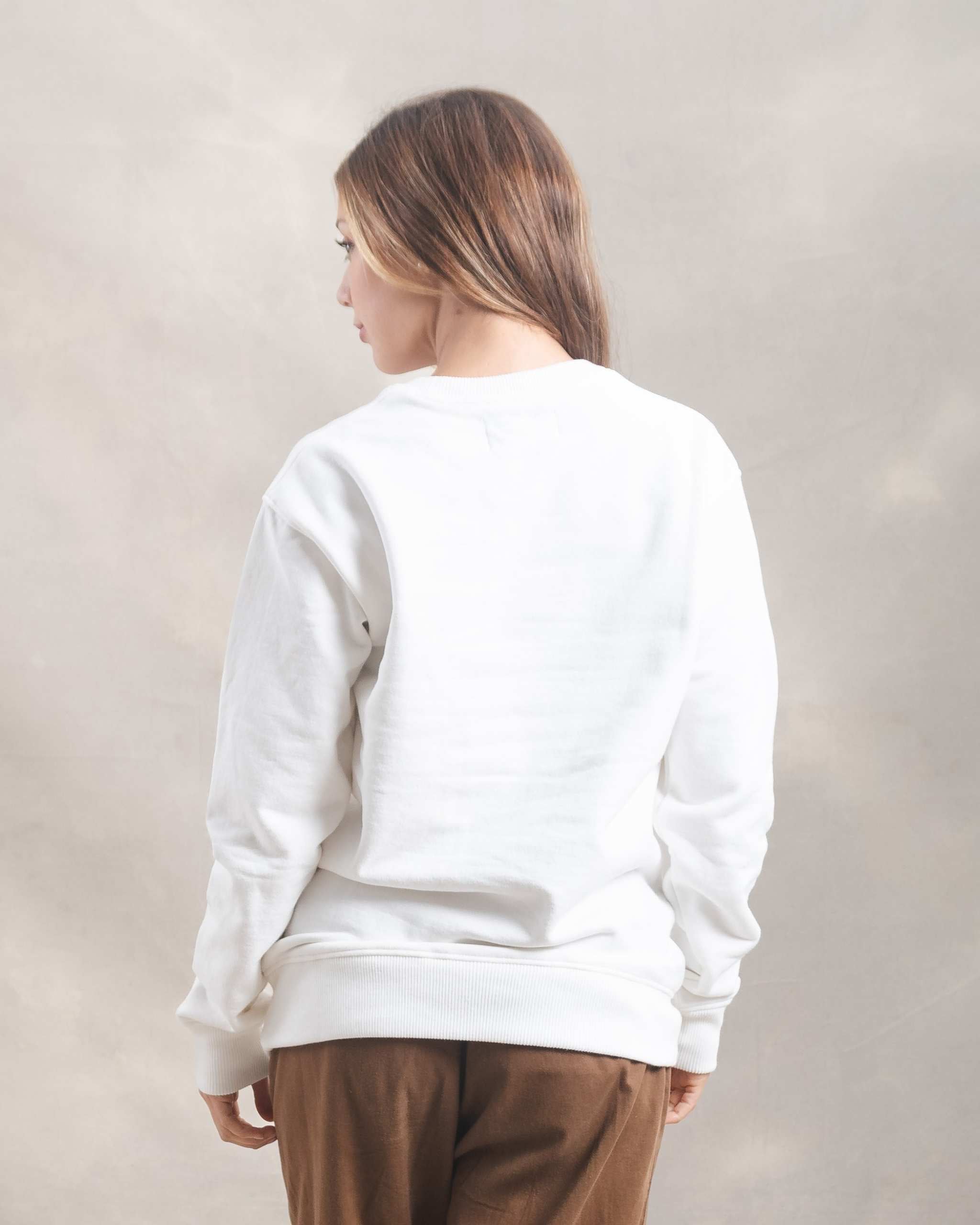 Polera Crewneck Oversize Blanco Marfil
