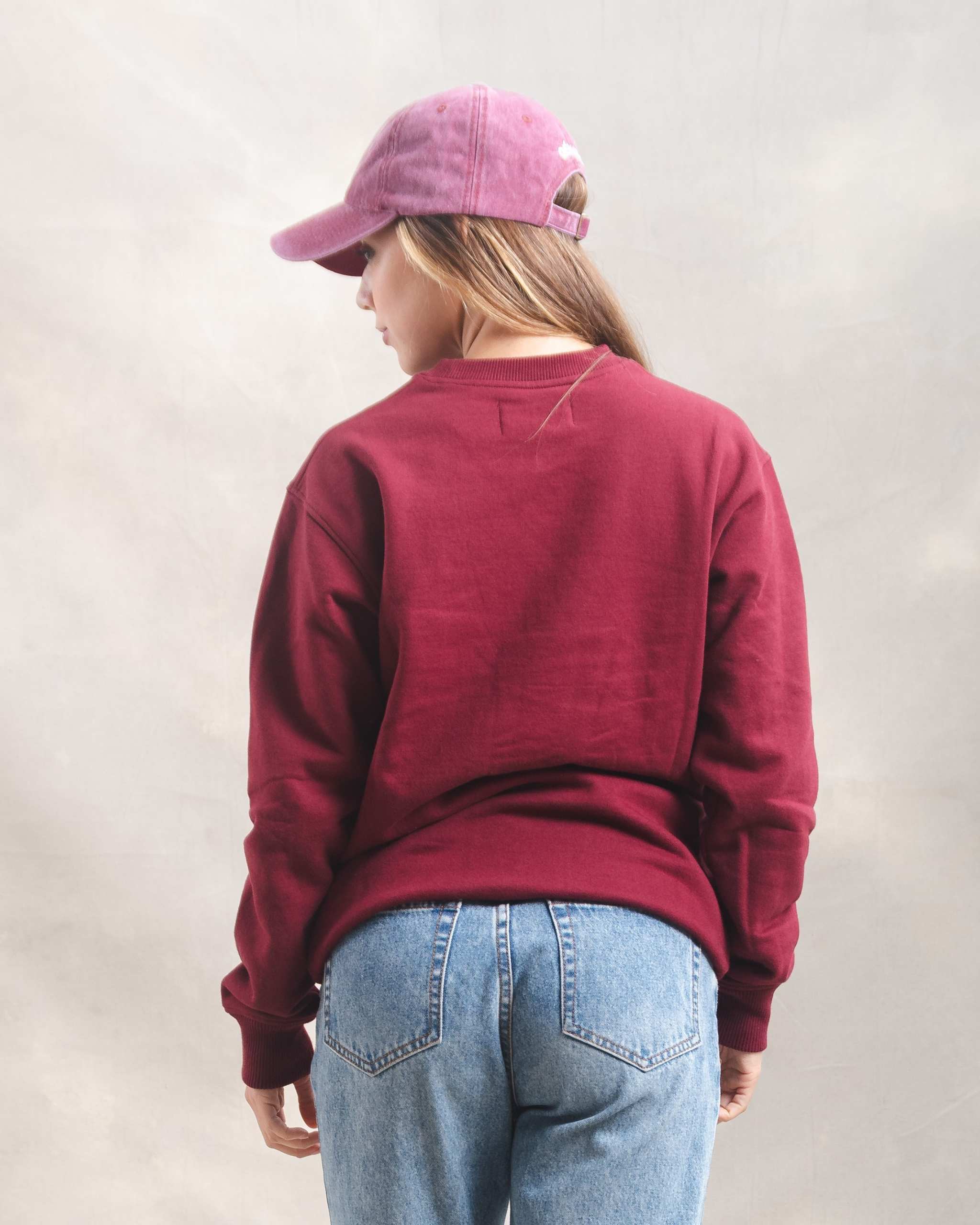 Polera Crewneck Oversize Guinda