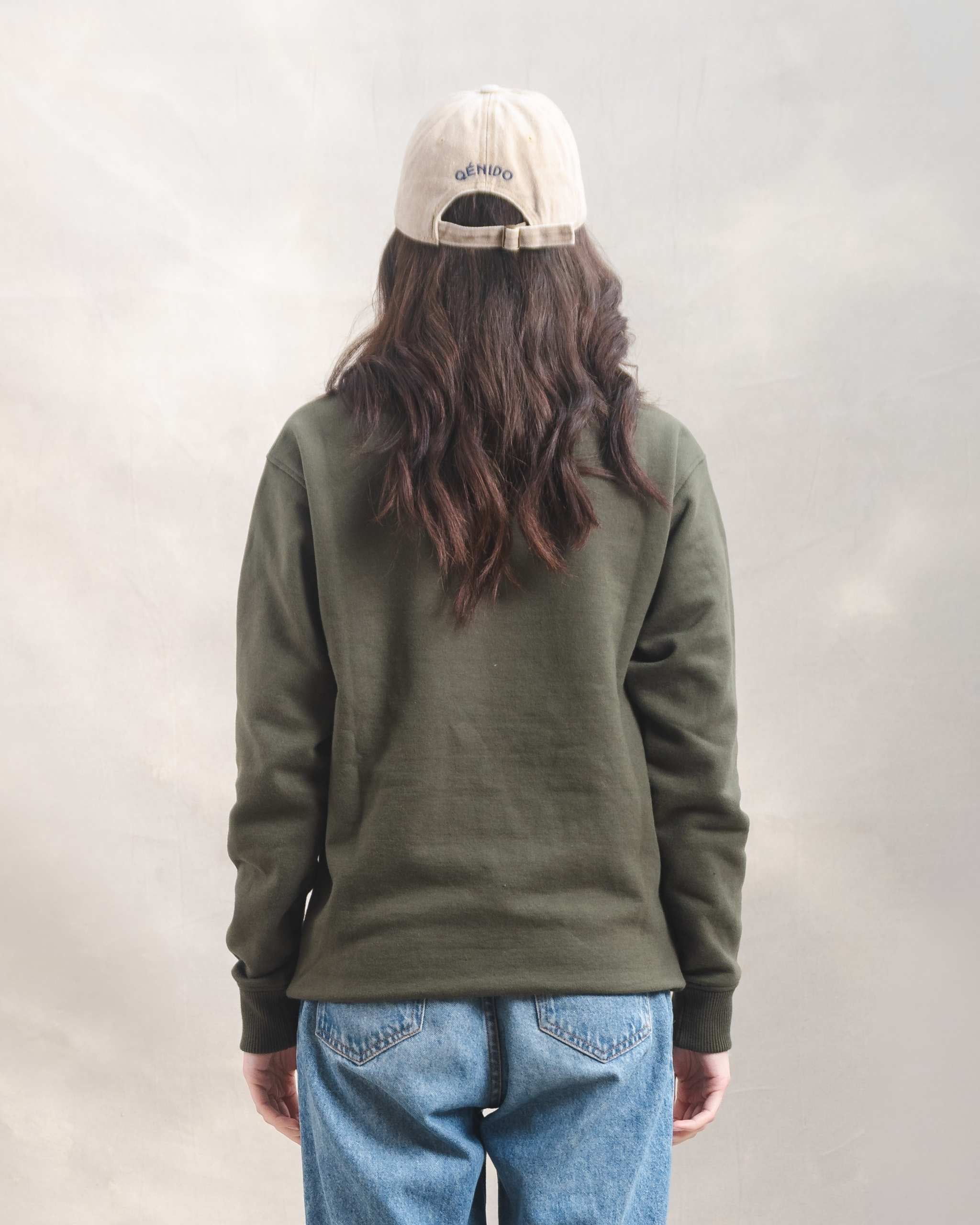 Polera Crewneck Oversize Verde Militar