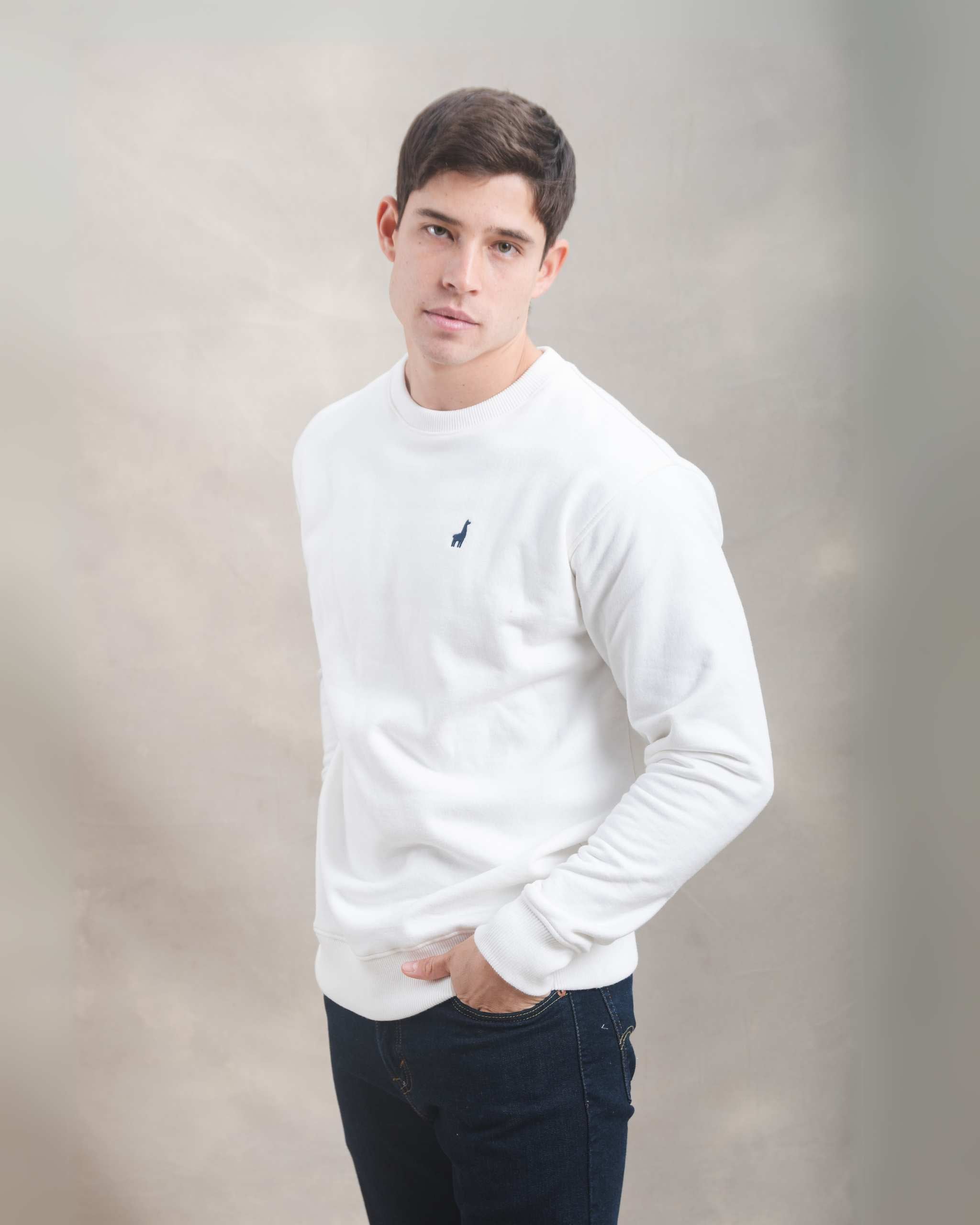 Polera Crewneck Blanco Marfil