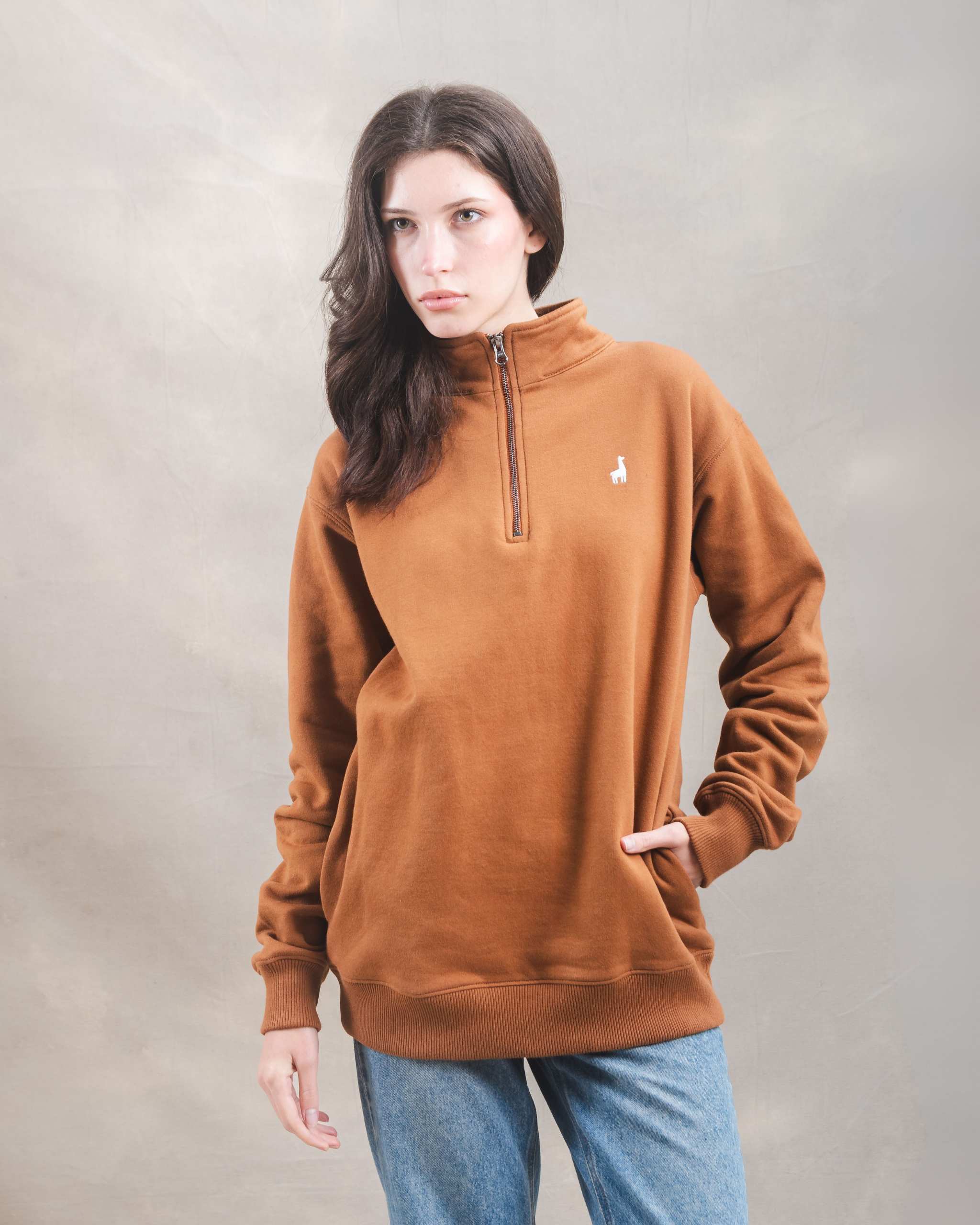 Polera Quarter Zip Camel
