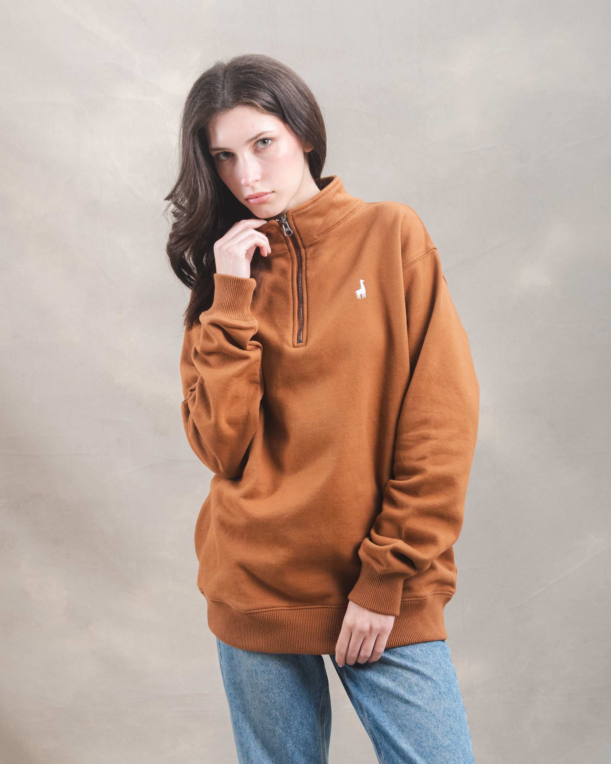 Polera Quarter Zip Camel