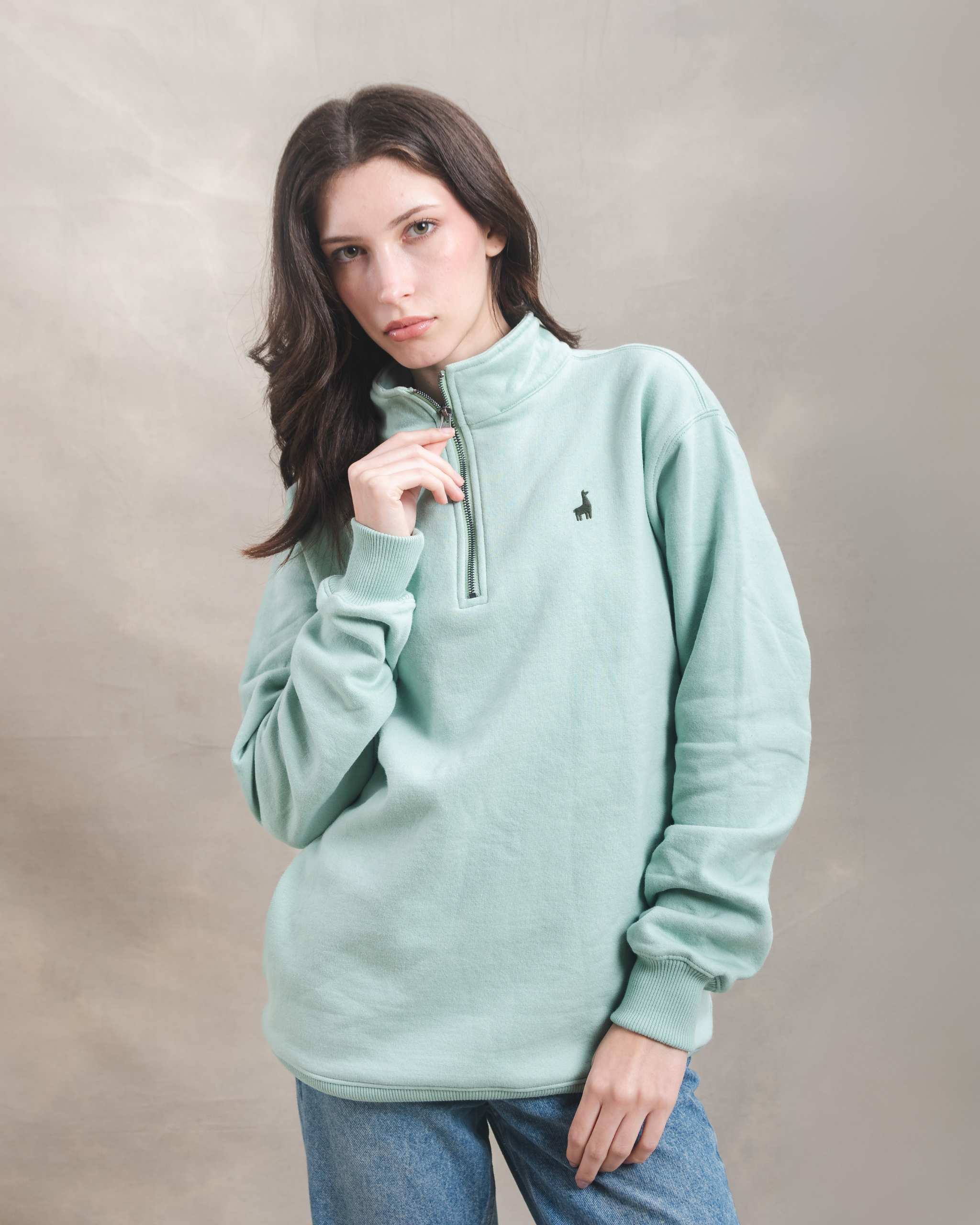 Polera Quarter Zip Menta