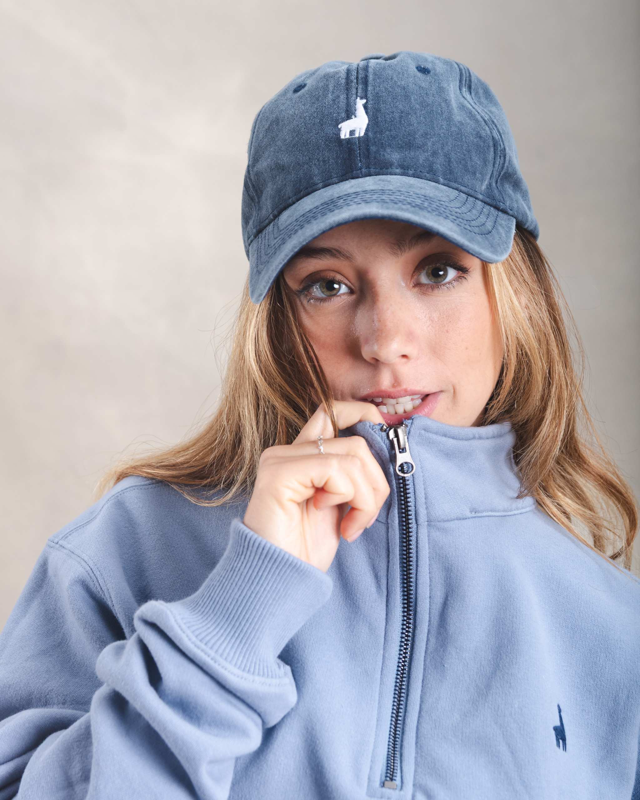 Polera Quarter Zip Blue Lila