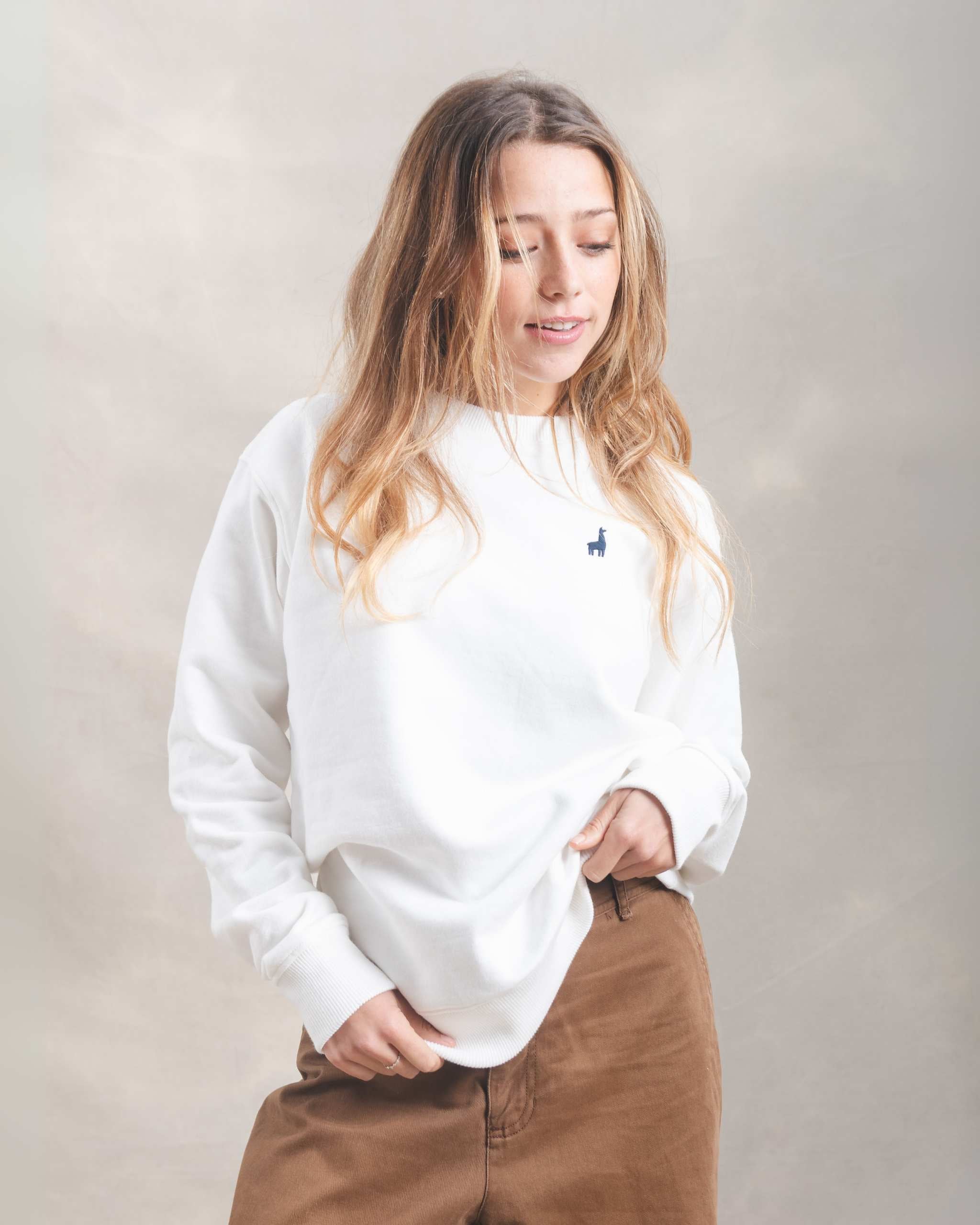 Polera Crewneck Oversize Blanco Marfil