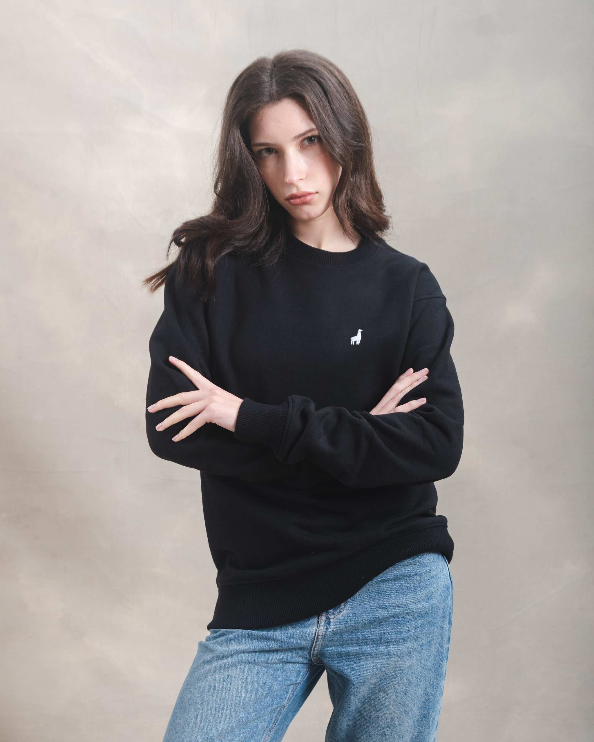 Polera Crewneck Oversize Negra