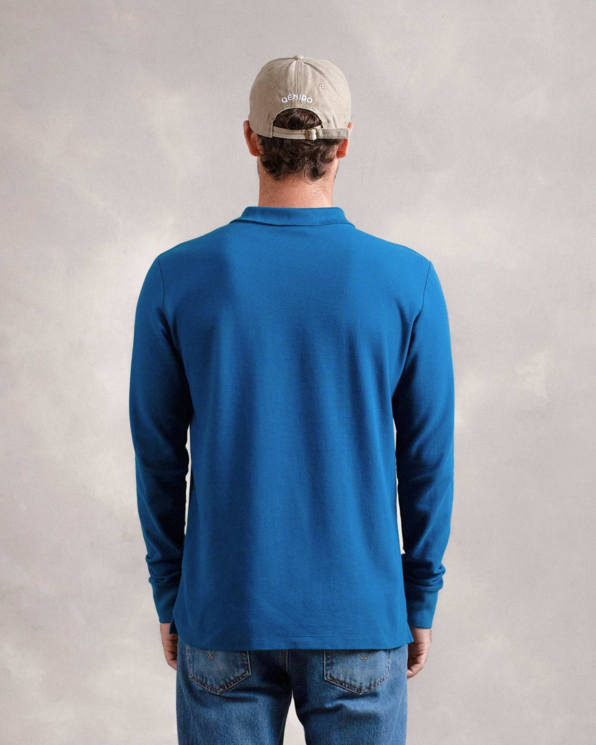 Polo Piqué Manga Larga AquaBlue