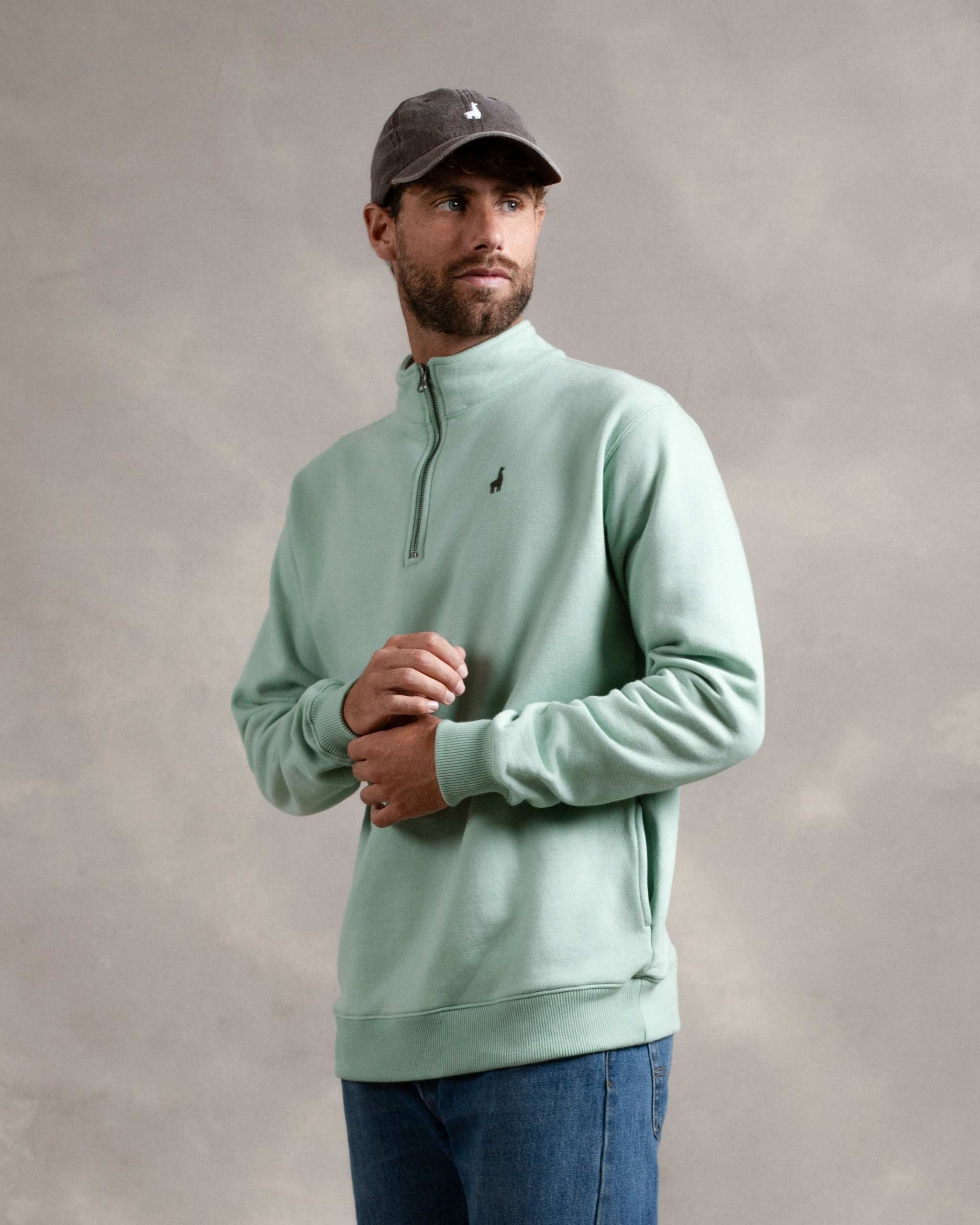 Polera Quarter Zip Menta