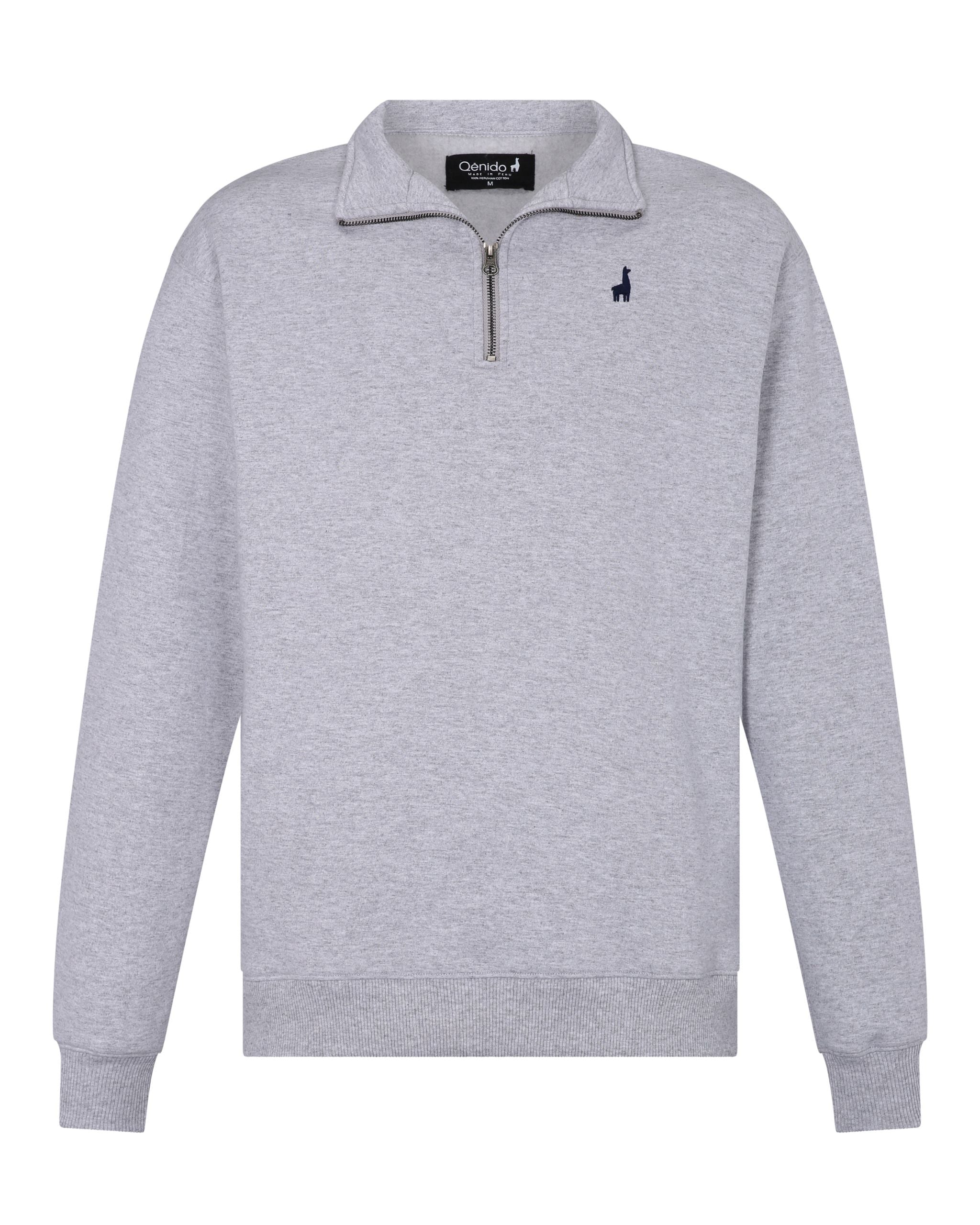 Polera Quarter Zip Gris Melange